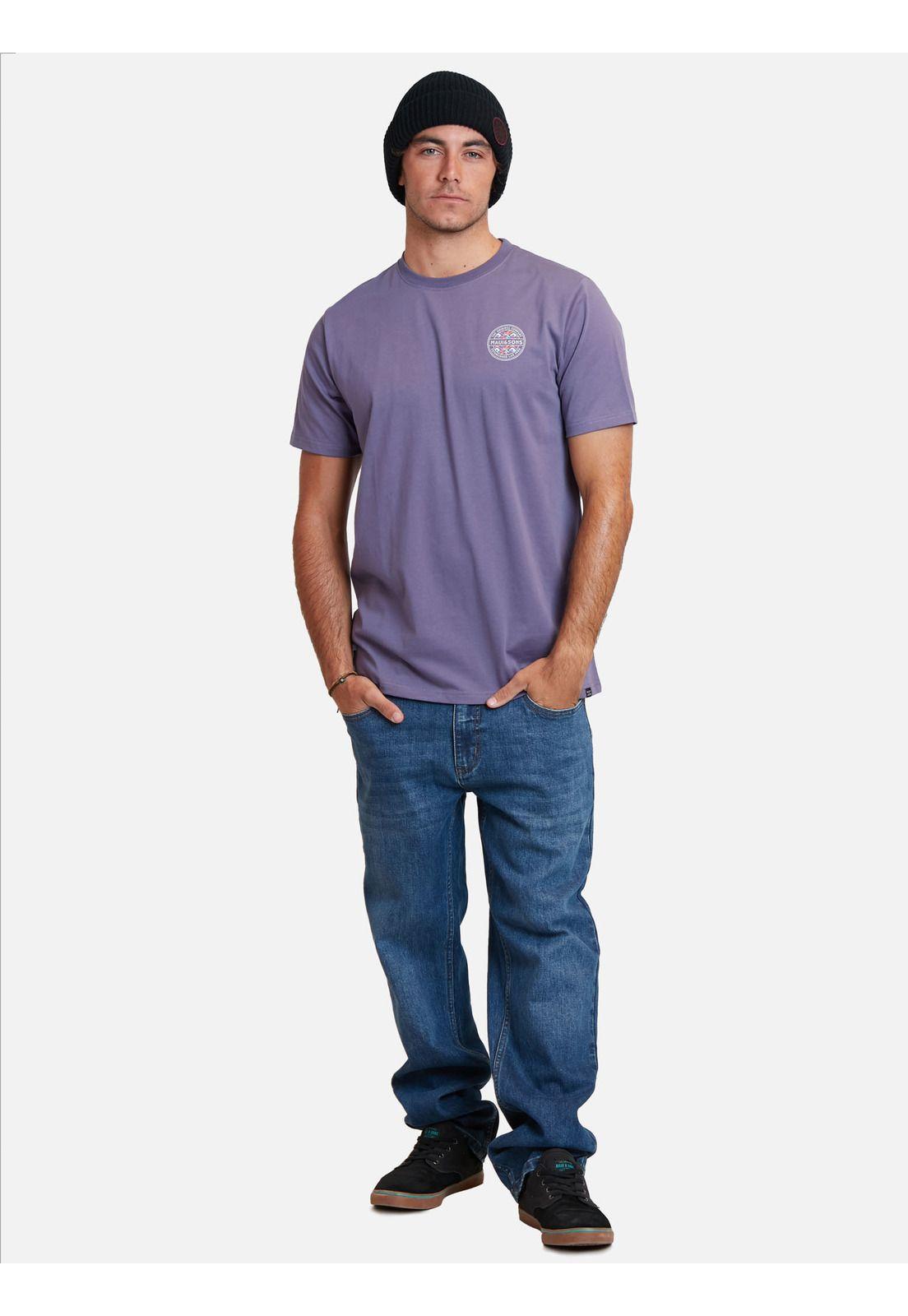 Polera art etnica desing ss tees Morado Hombre Maui And Sons-3