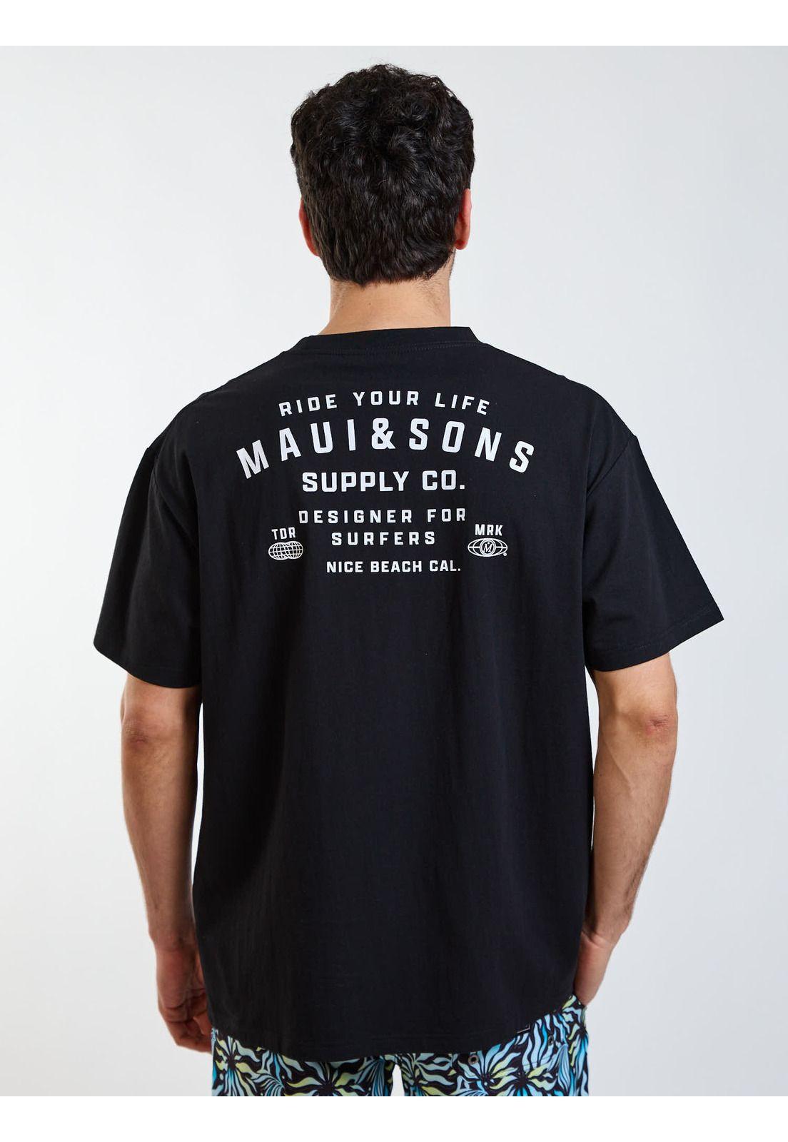 Polera MC Oversize Sunset Negro Hombre Maui and Sons-1