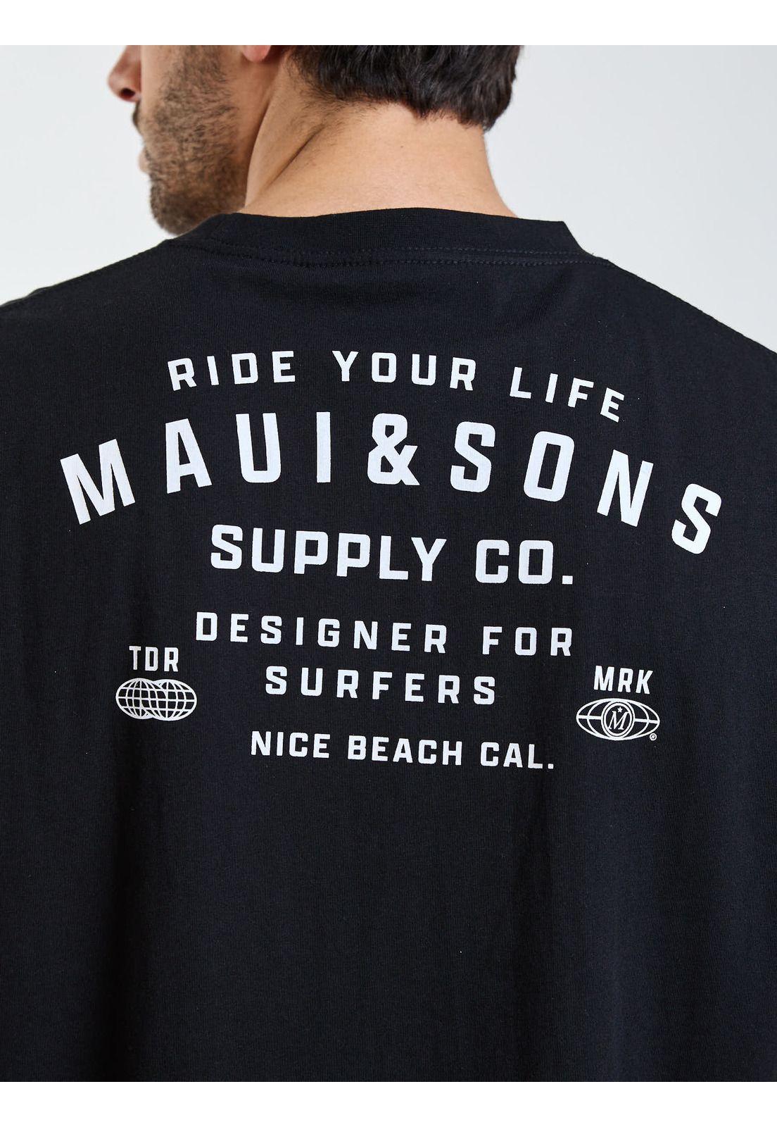 Polera MC Oversize Sunset Negro Hombre Maui and Sons-3