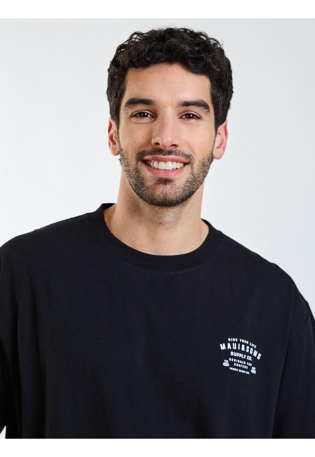 Polera MC Oversize Sunset Negro Hombre Maui and Sons-4