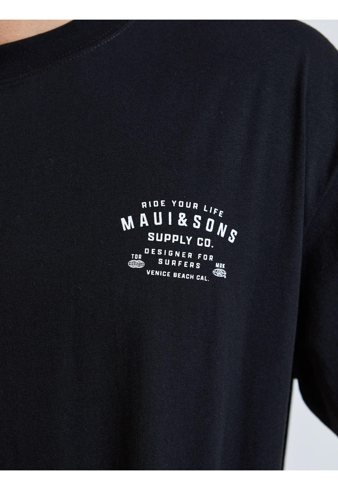 Polera MC Oversize Sunset Negro Hombre Maui and Sons-5
