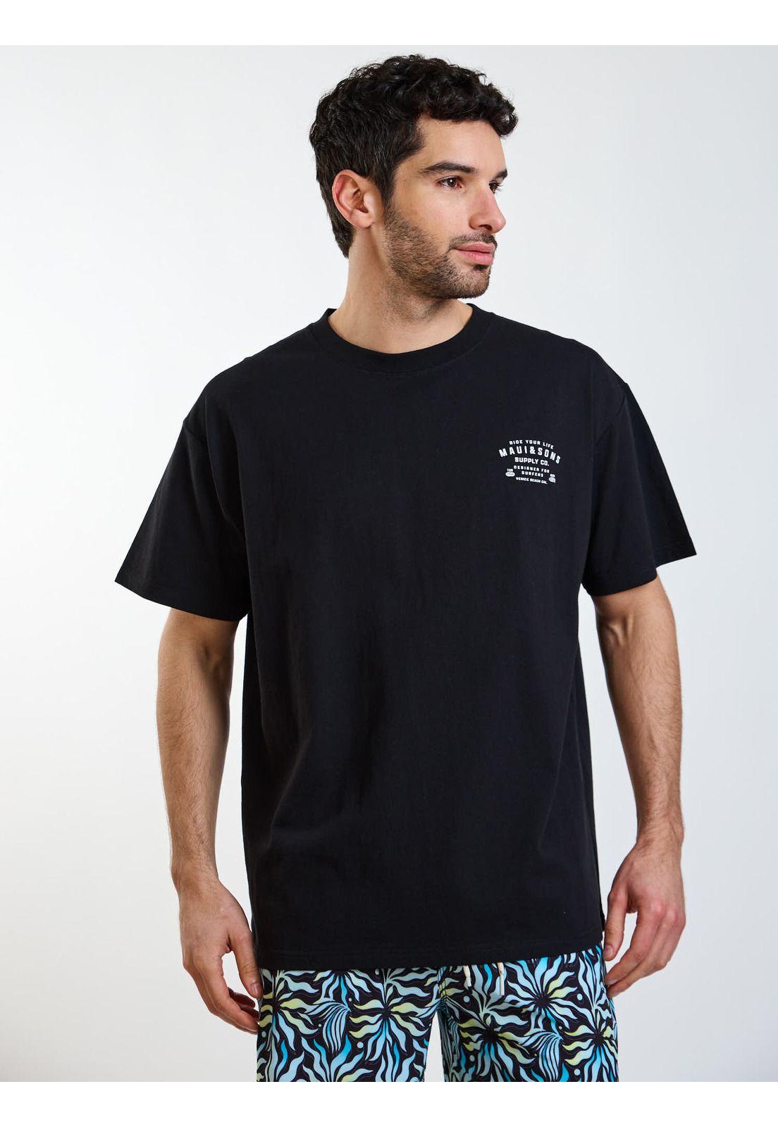 Polera MC Oversize Sunset Negro Hombre Maui and Sons-6