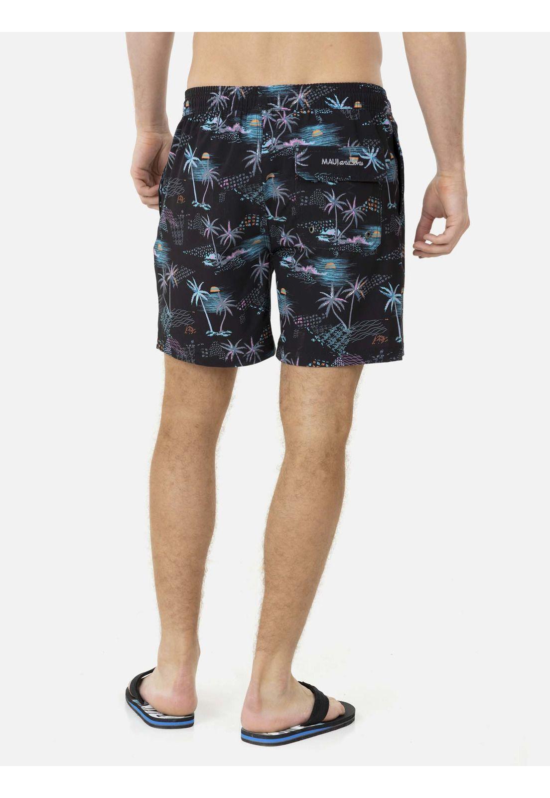 Traje de Baño Hombre Negro Maui and Sons-1