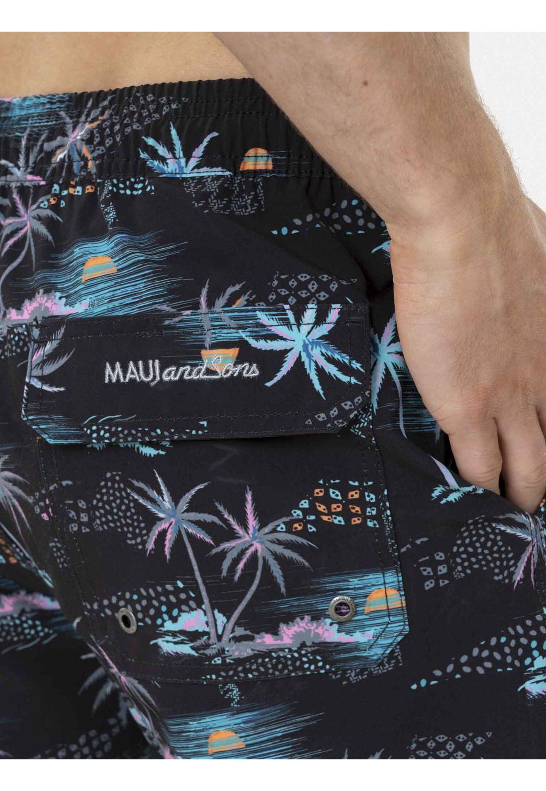Traje de Baño Hombre Negro Maui and Sons-2