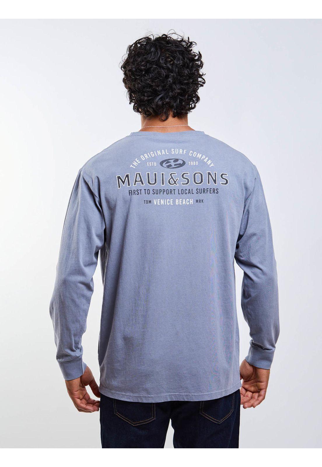 Polera ML Locals surfers Gris Hombre Maui And Sons-1