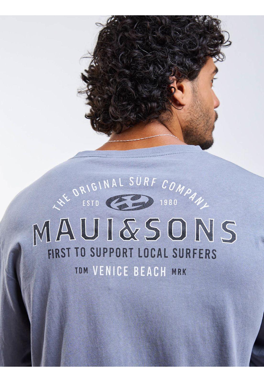 Polera ML Locals surfers Gris Hombre Maui And Sons-3