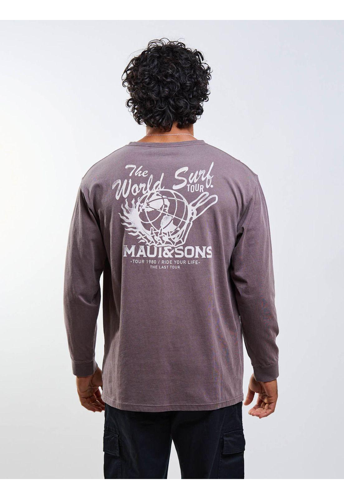 Polera ML The World Surf Café Hombre Maui And Sons-1
