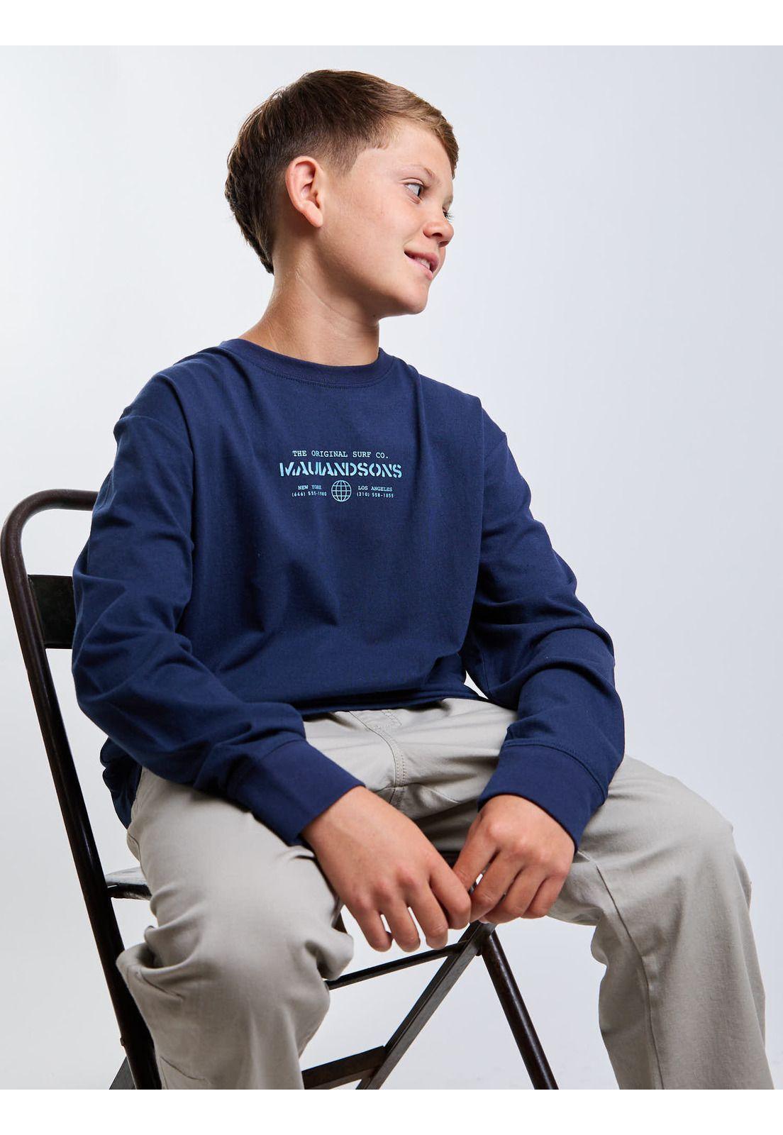 Polera ML Gulao Azul Infantil Maui And Sons-5