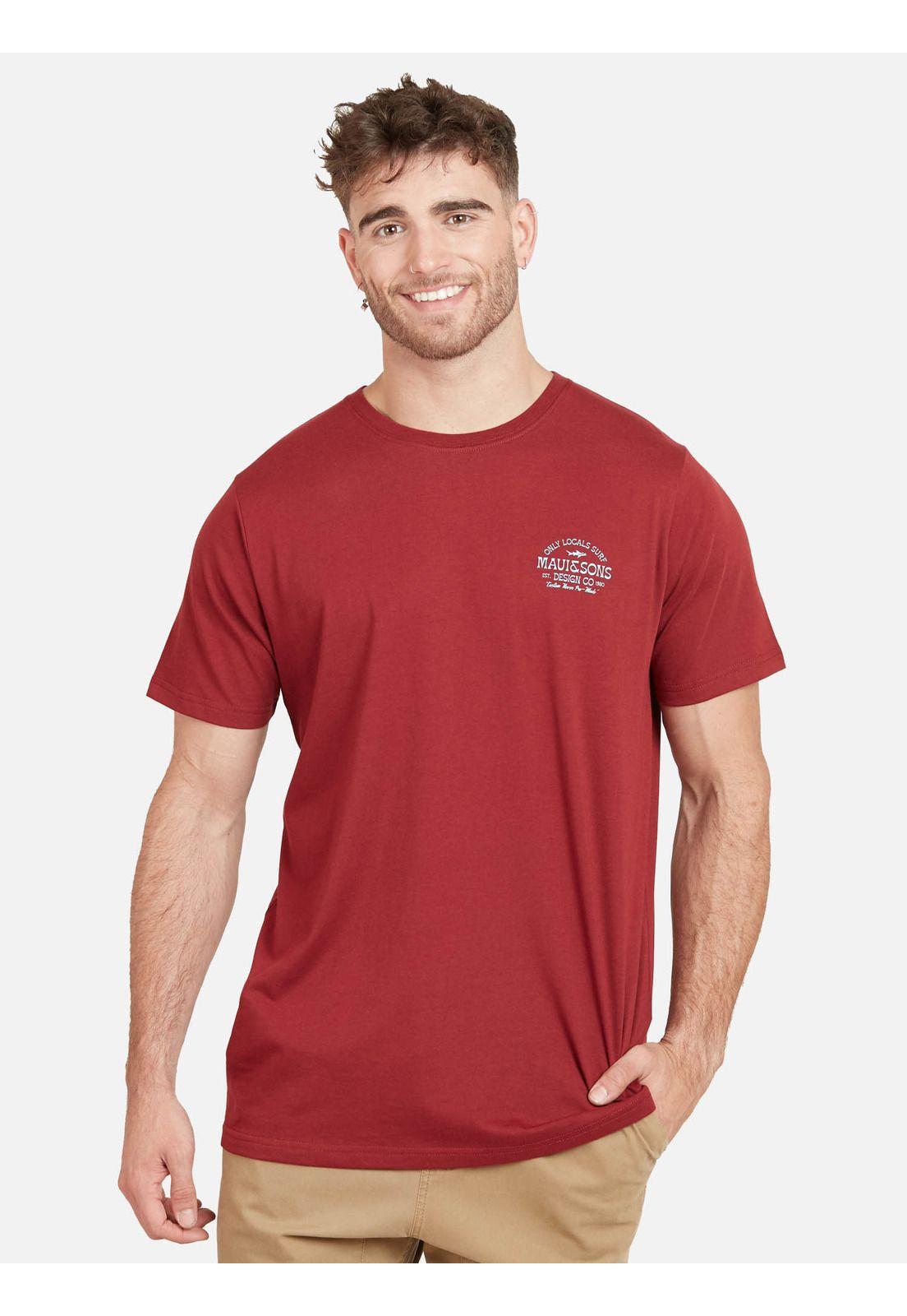 Polera THE VENICE BEACH SS TEE Hombre Rojo Maui & Sons-0