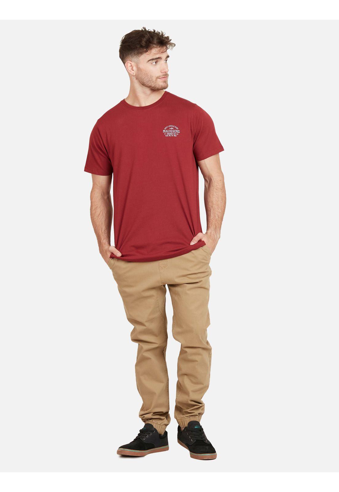 Polera THE VENICE BEACH SS TEE Hombre Rojo Maui & Sons-1