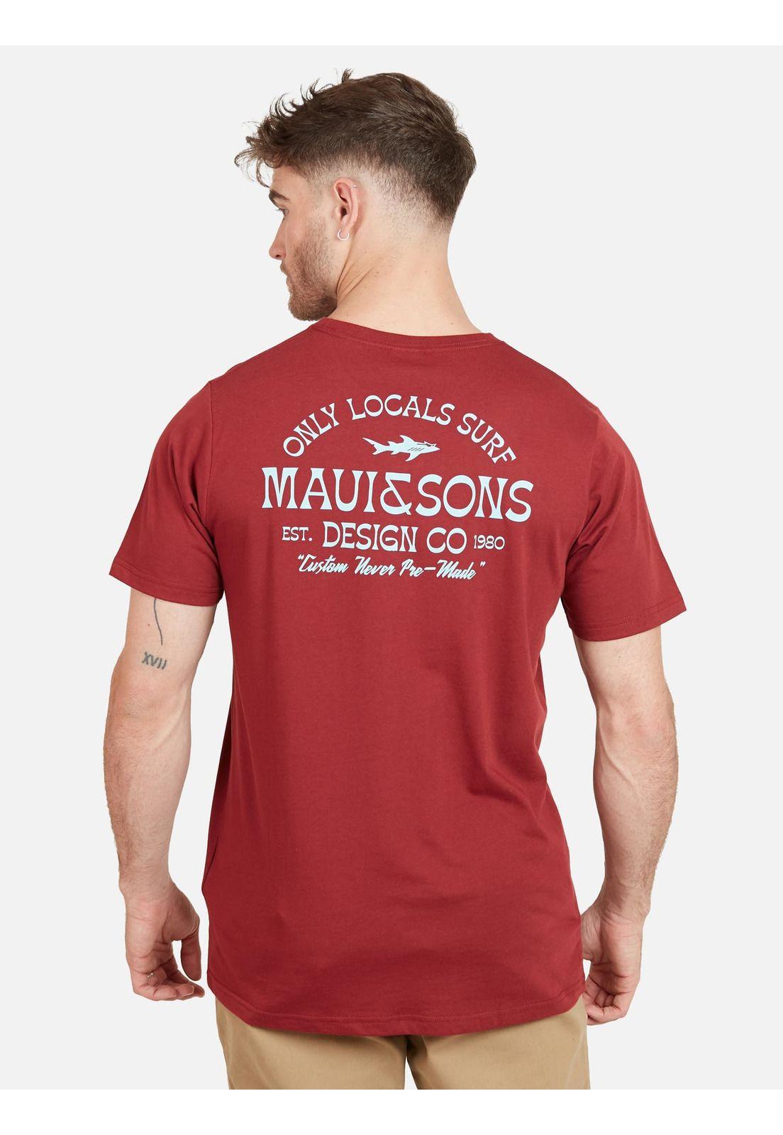 Polera THE VENICE BEACH SS TEE Hombre Rojo Maui & Sons-2