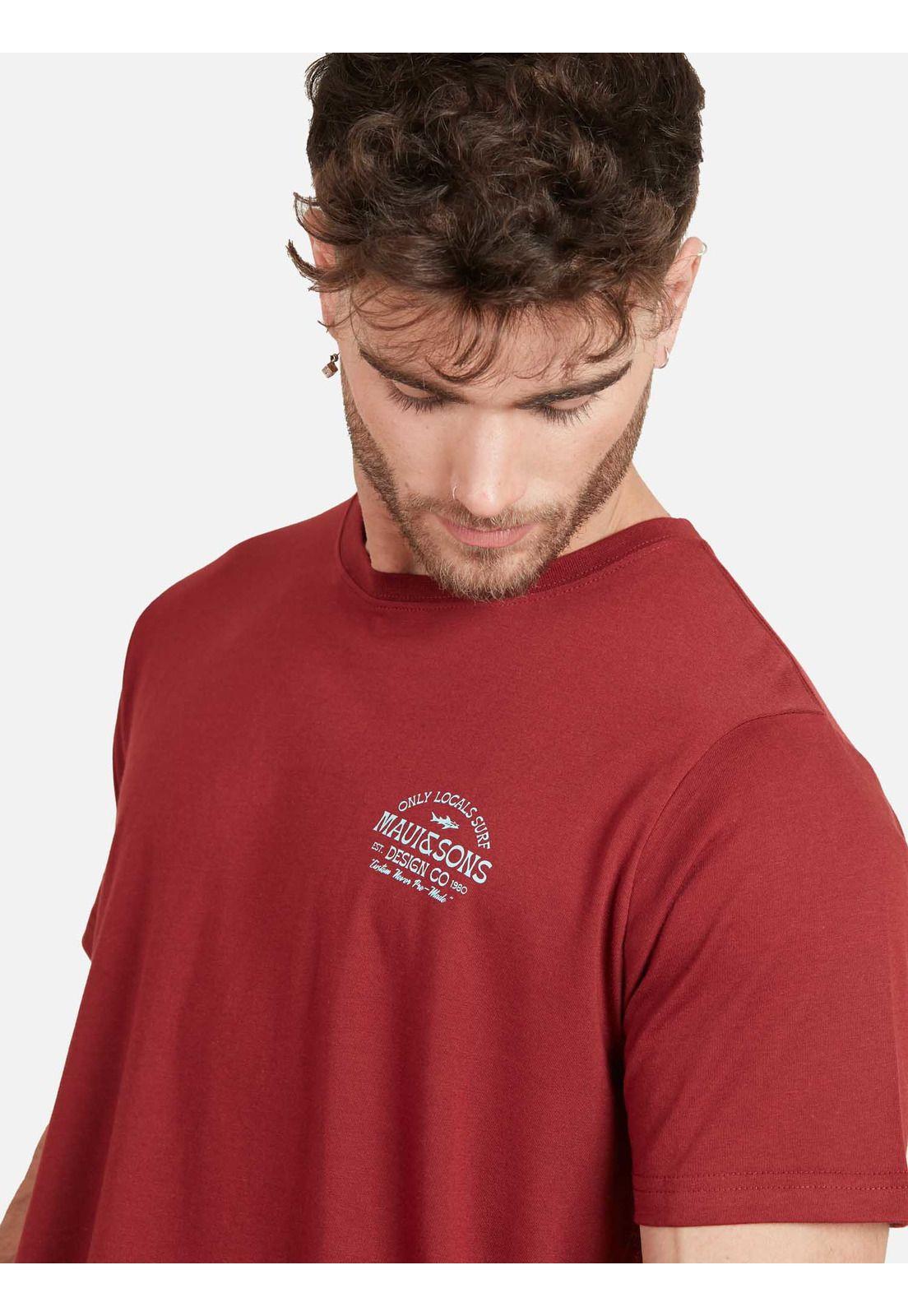 Polera THE VENICE BEACH SS TEE Hombre Rojo Maui & Sons-3