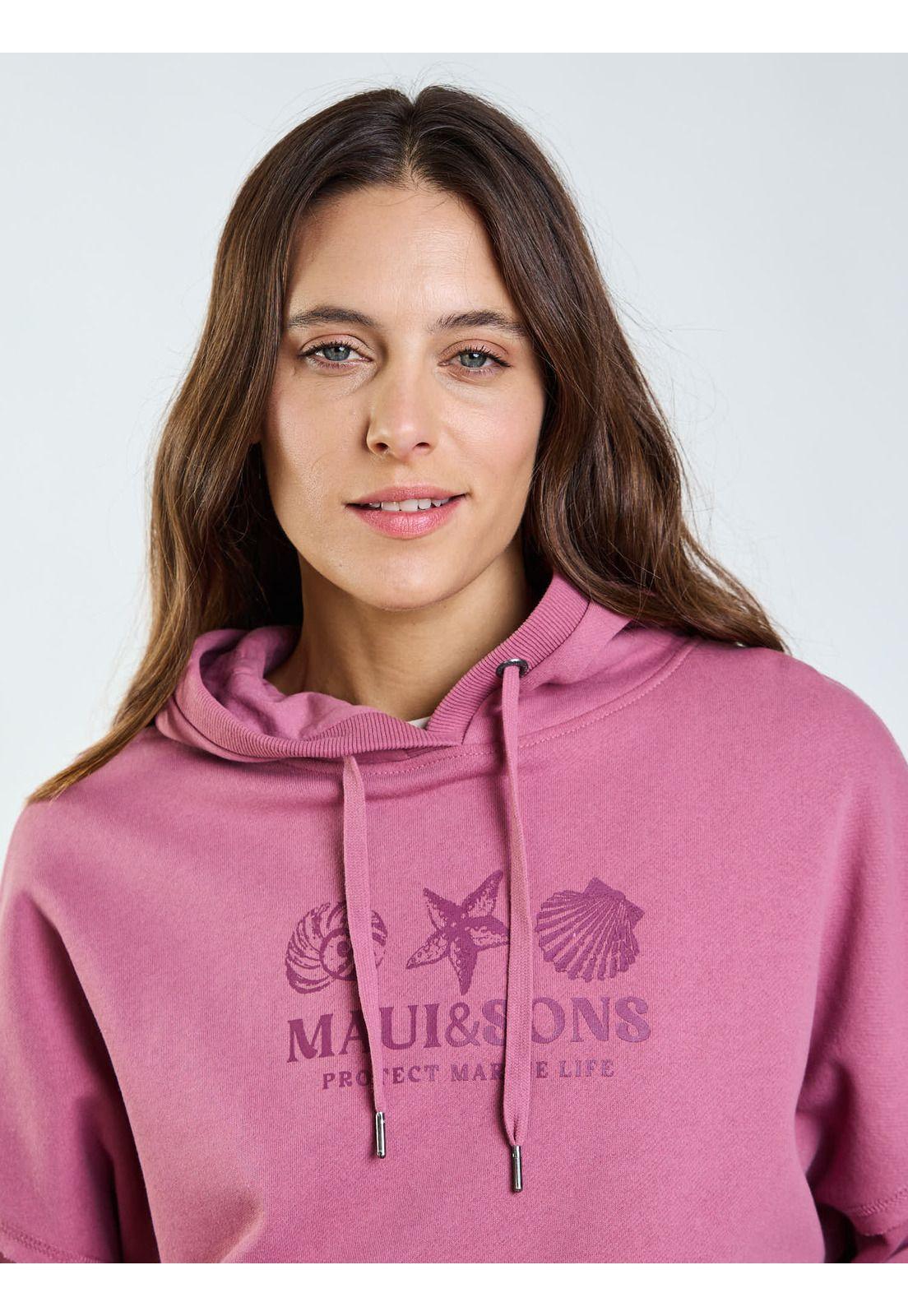 Poleron Canguro Kira Rosado Mujer Maui and Sons-4