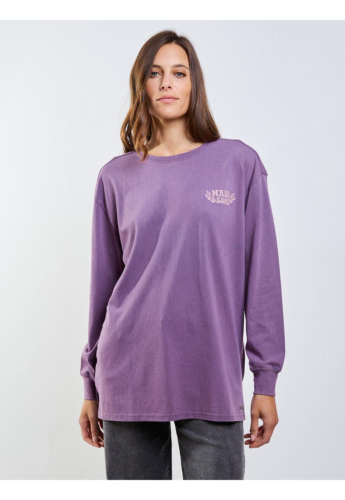 Polera ML Ross Morado Mujer Maui And Sons-0