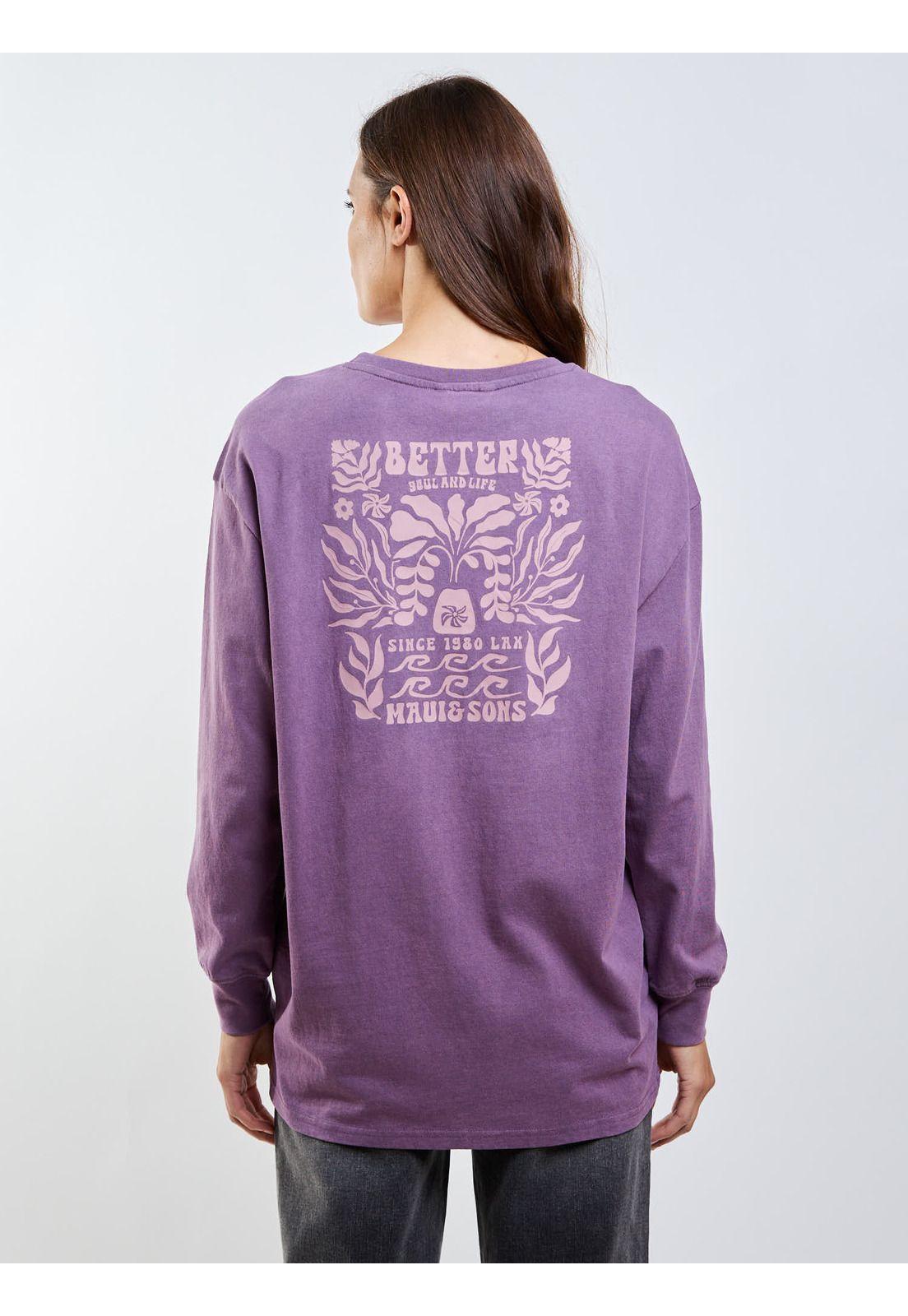 Polera ML Ross Morado Mujer Maui And Sons-1