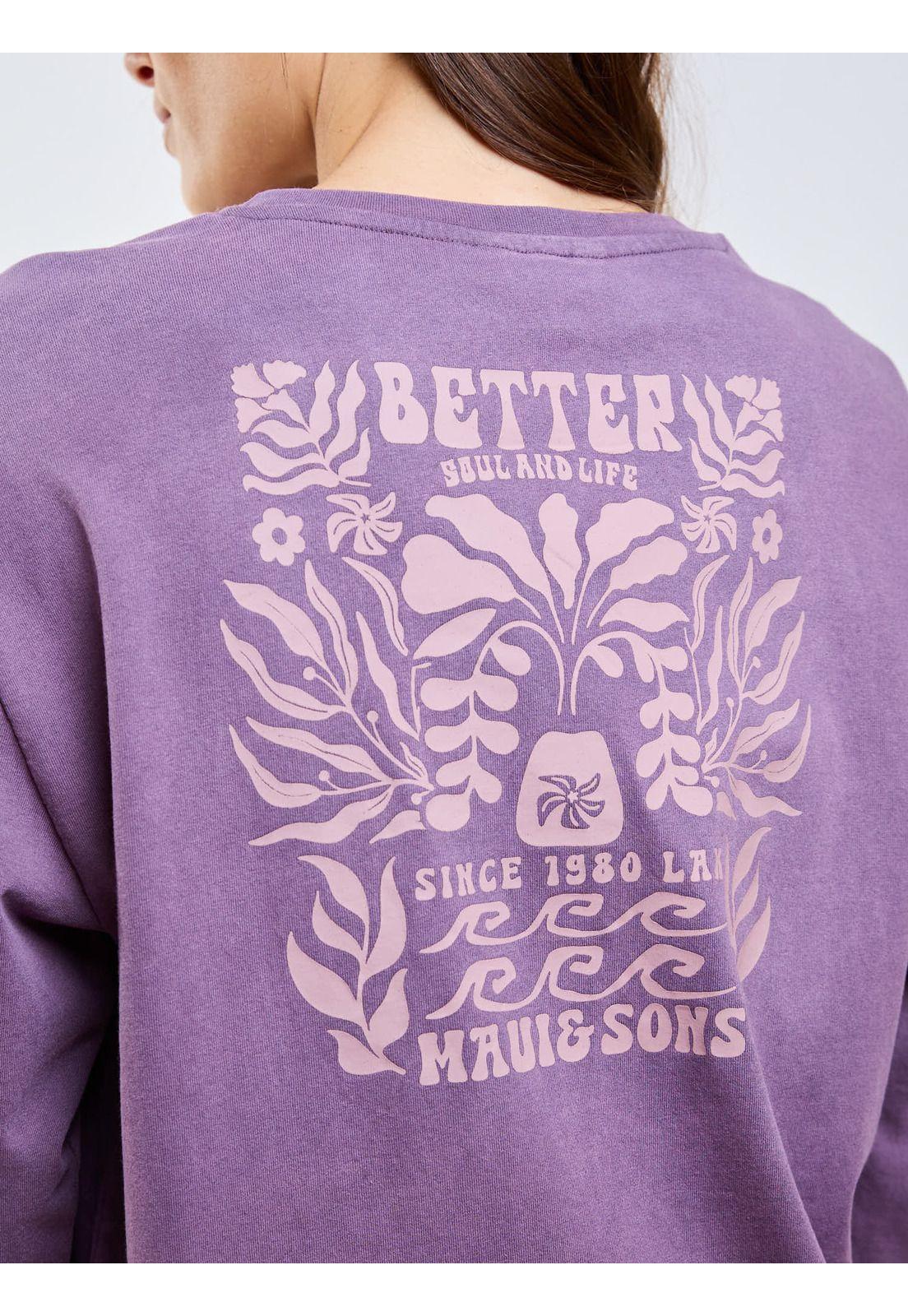 Polera ML Ross Morado Mujer Maui And Sons-3