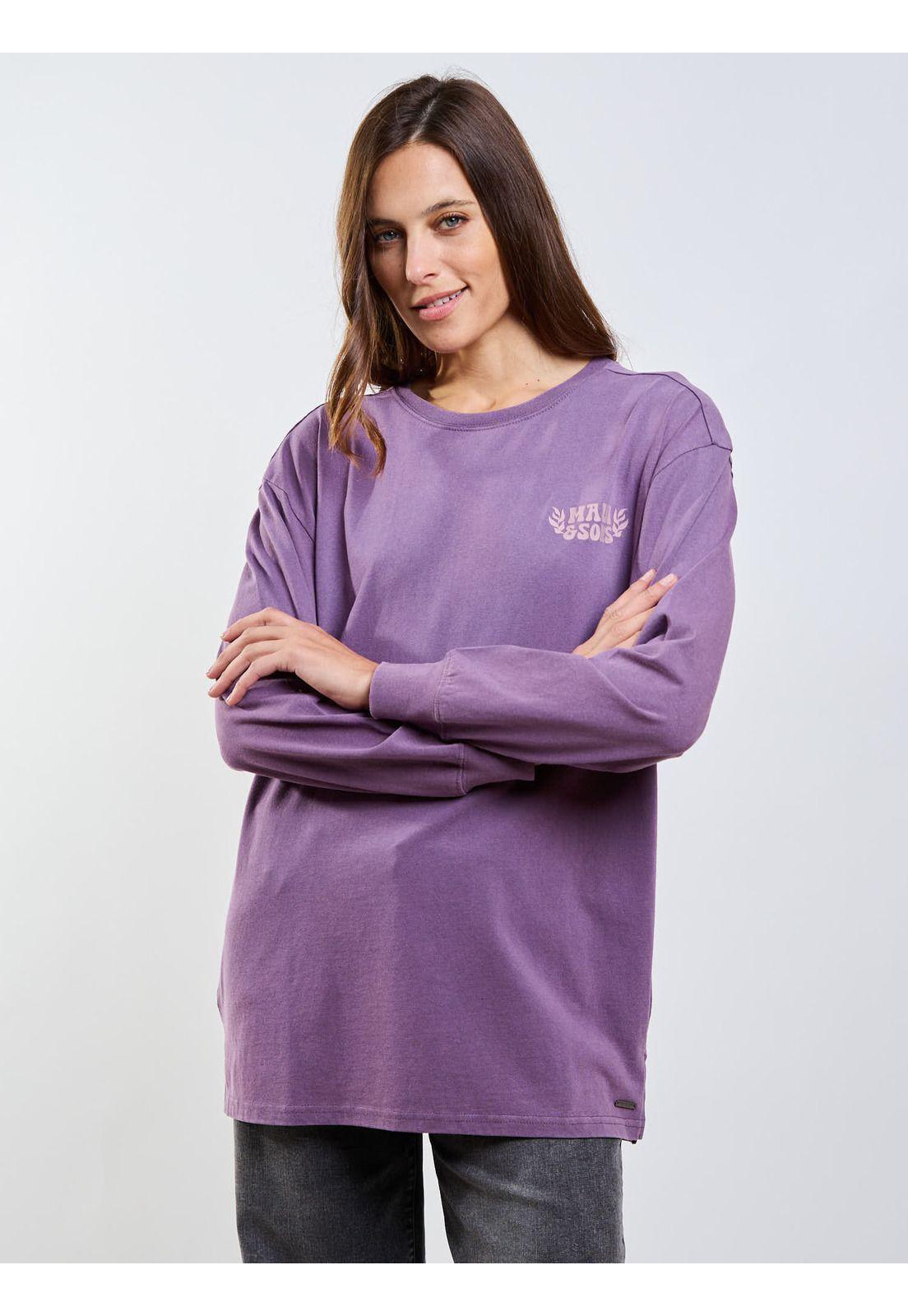 Polera ML Ross Morado Mujer Maui And Sons-4