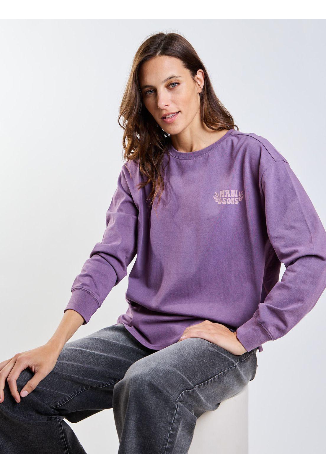 Polera ML Ross Morado Mujer Maui And Sons-5