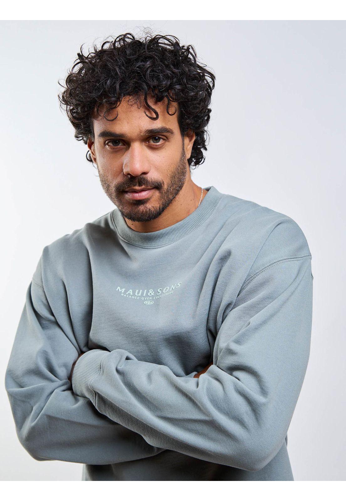 Poleron CR Balance Crew Verde Hombre Maui And Sons-7