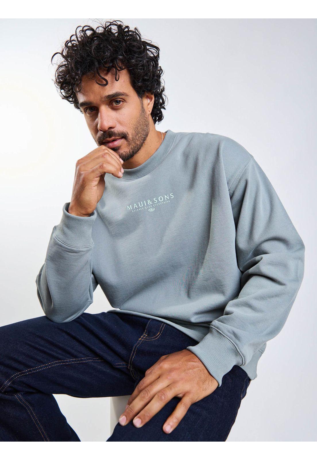 Poleron CR Balance Crew Verde Hombre Maui And Sons-9