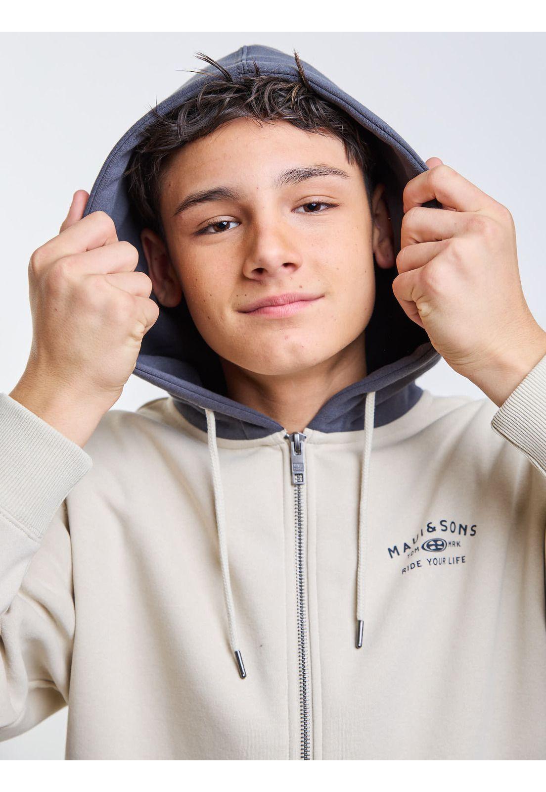 Poleron FZ Flux Beige Infantil Maui And Sons-4