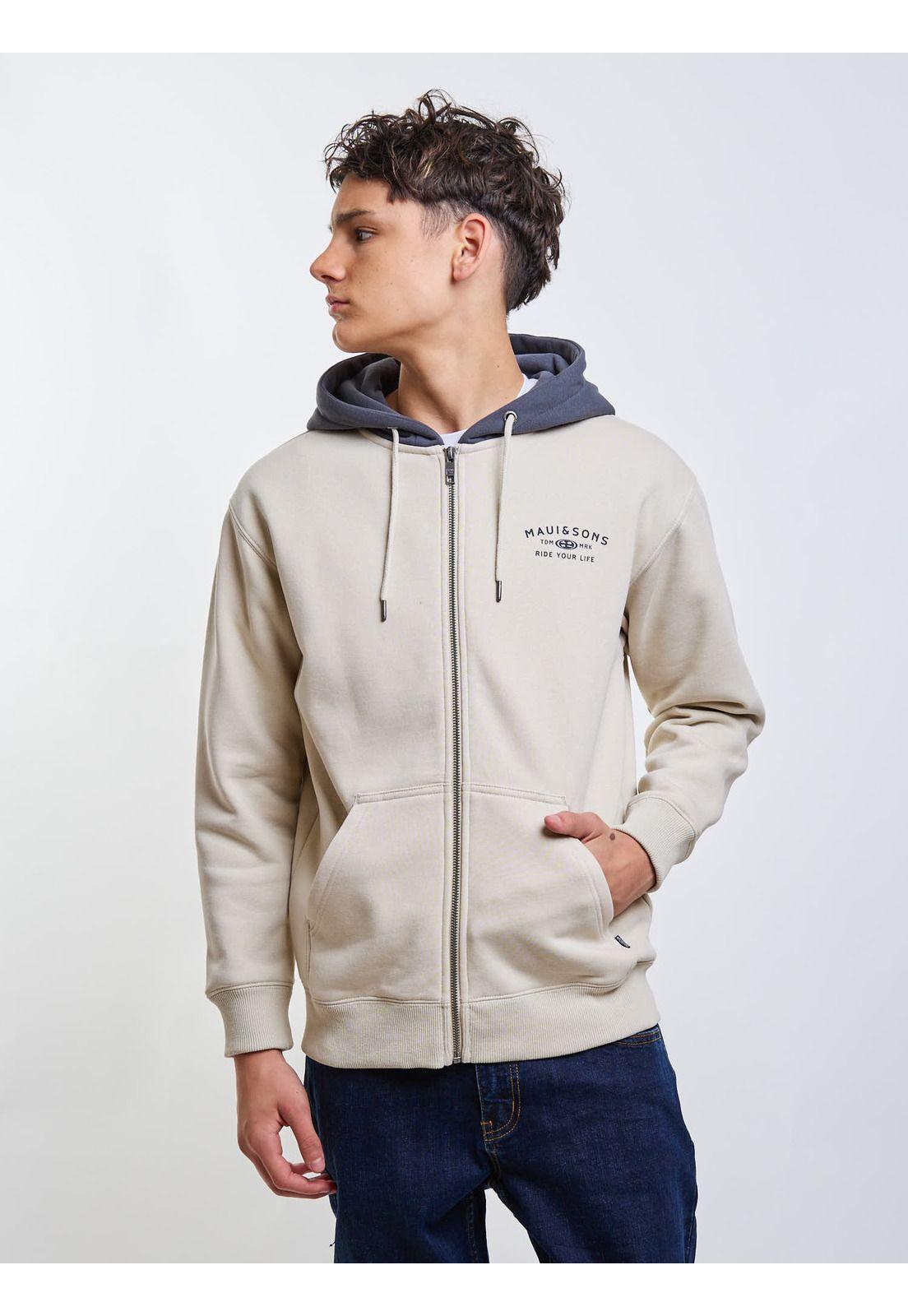 Poleron FZ Flux Beige Infantil Maui And Sons-5