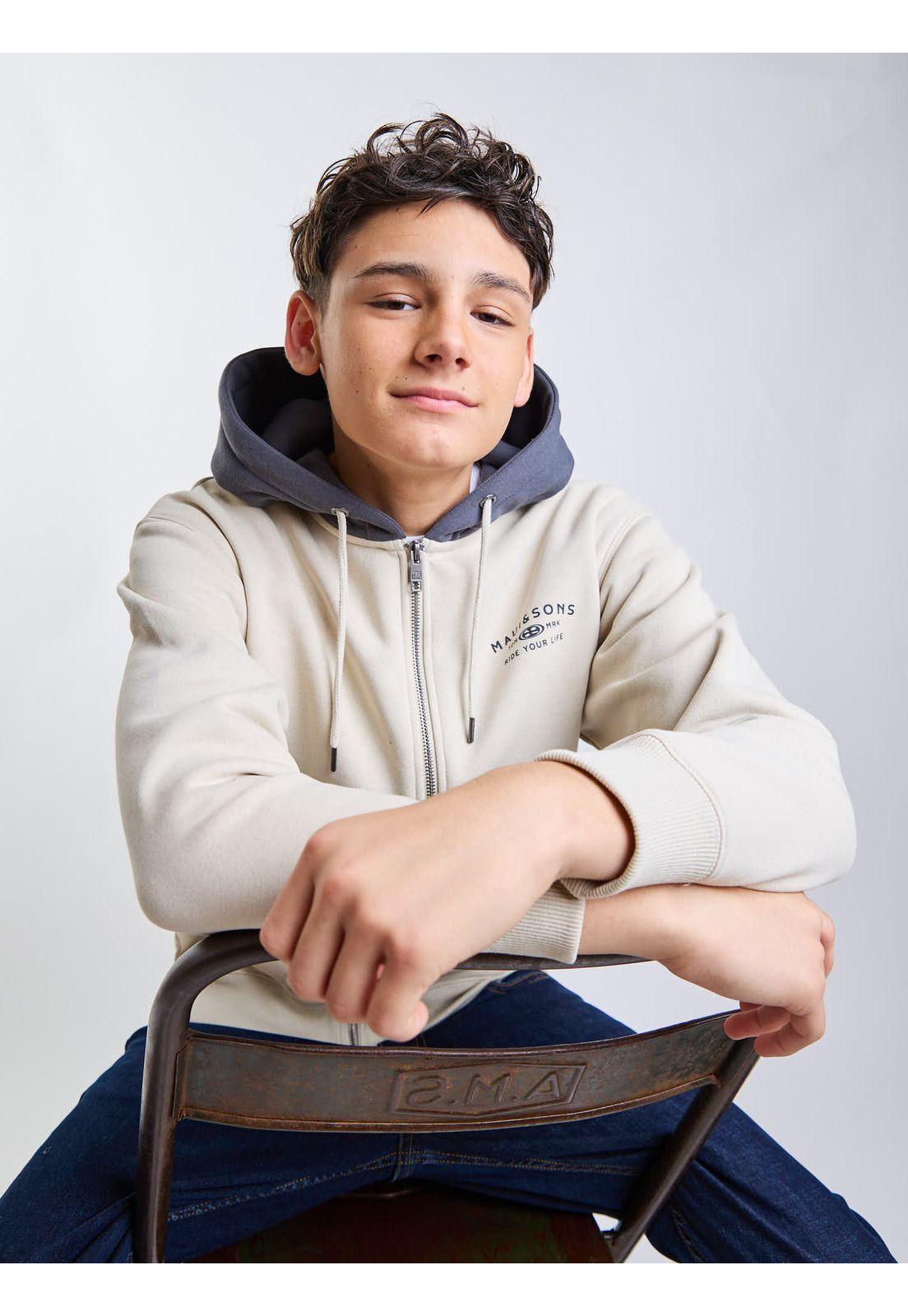 Poleron FZ Flux Beige Infantil Maui And Sons-6