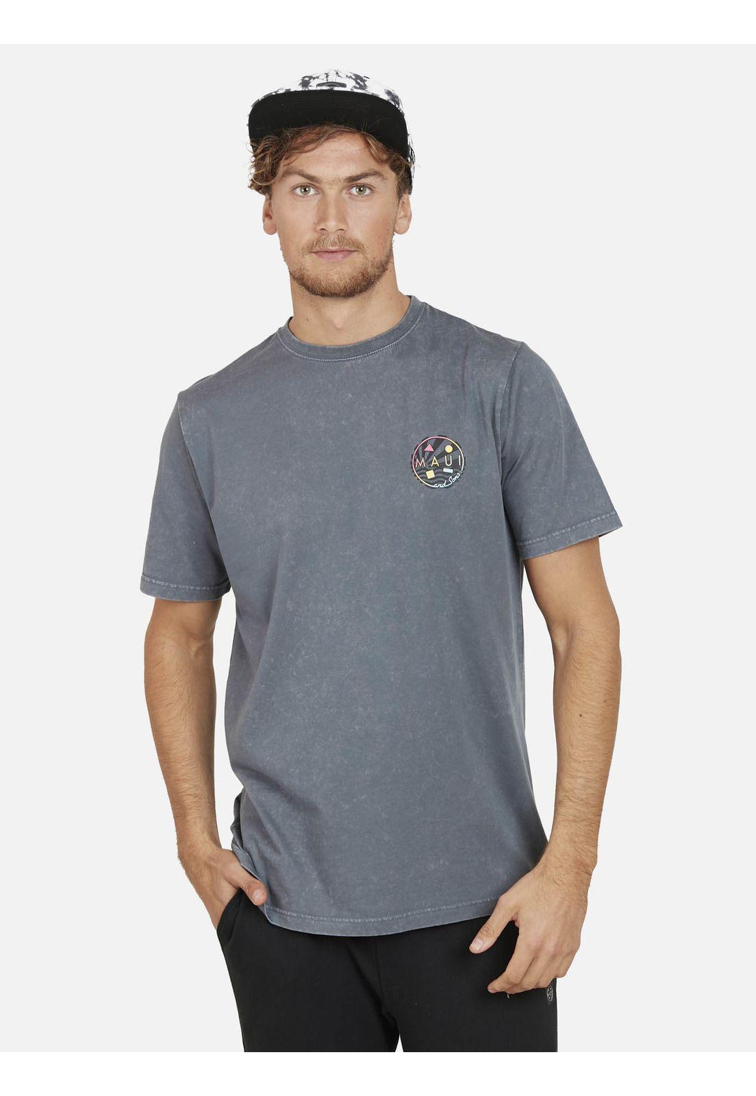 Polera NEON COOKIE DYE Hombre Gris Maui and Sons-0