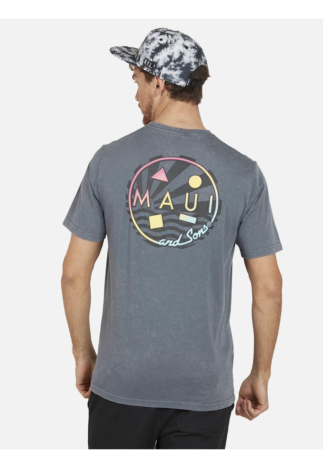 Polera NEON COOKIE DYE Hombre Gris Maui and Sons-1