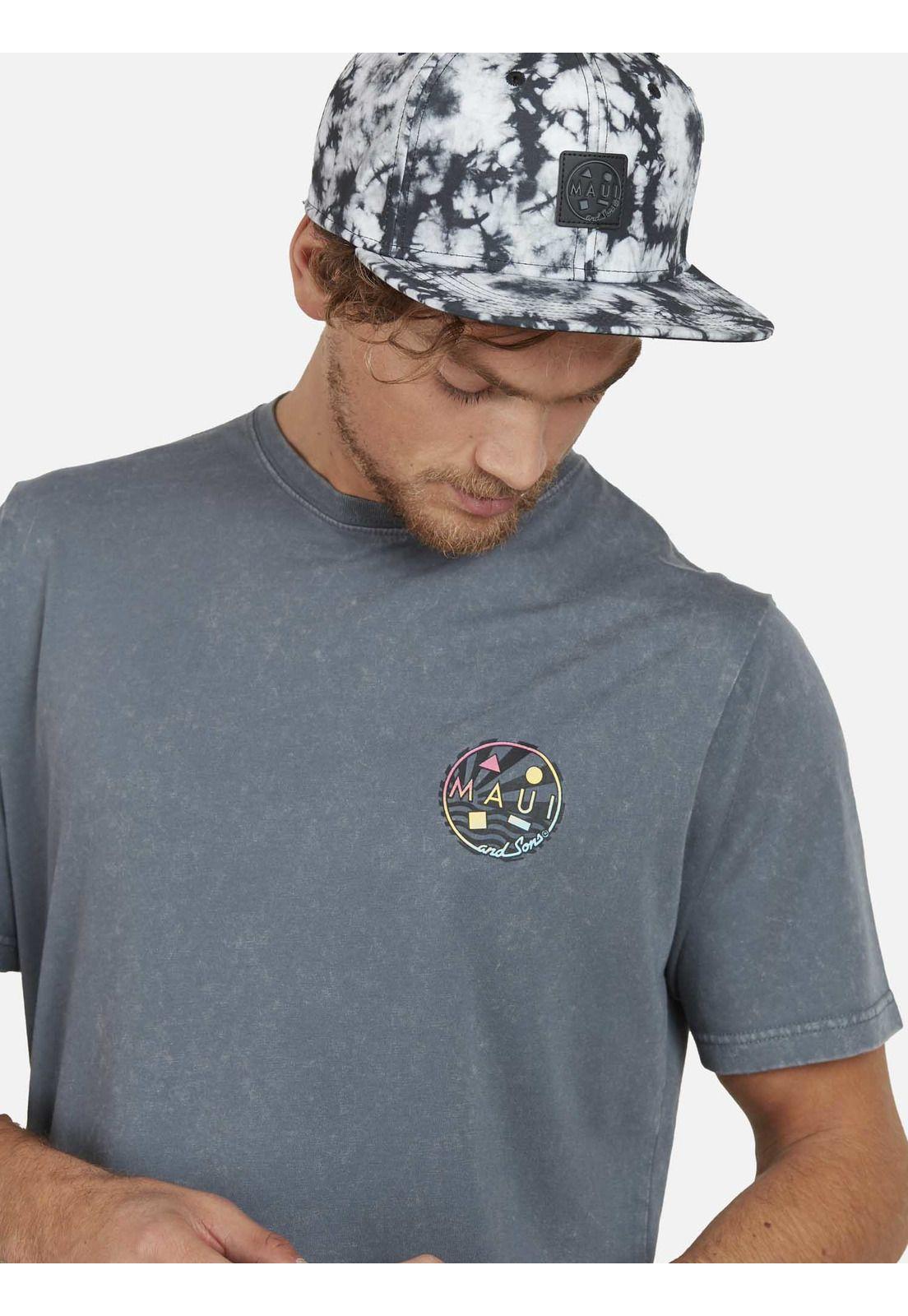Polera NEON COOKIE DYE Hombre Gris Maui and Sons-2