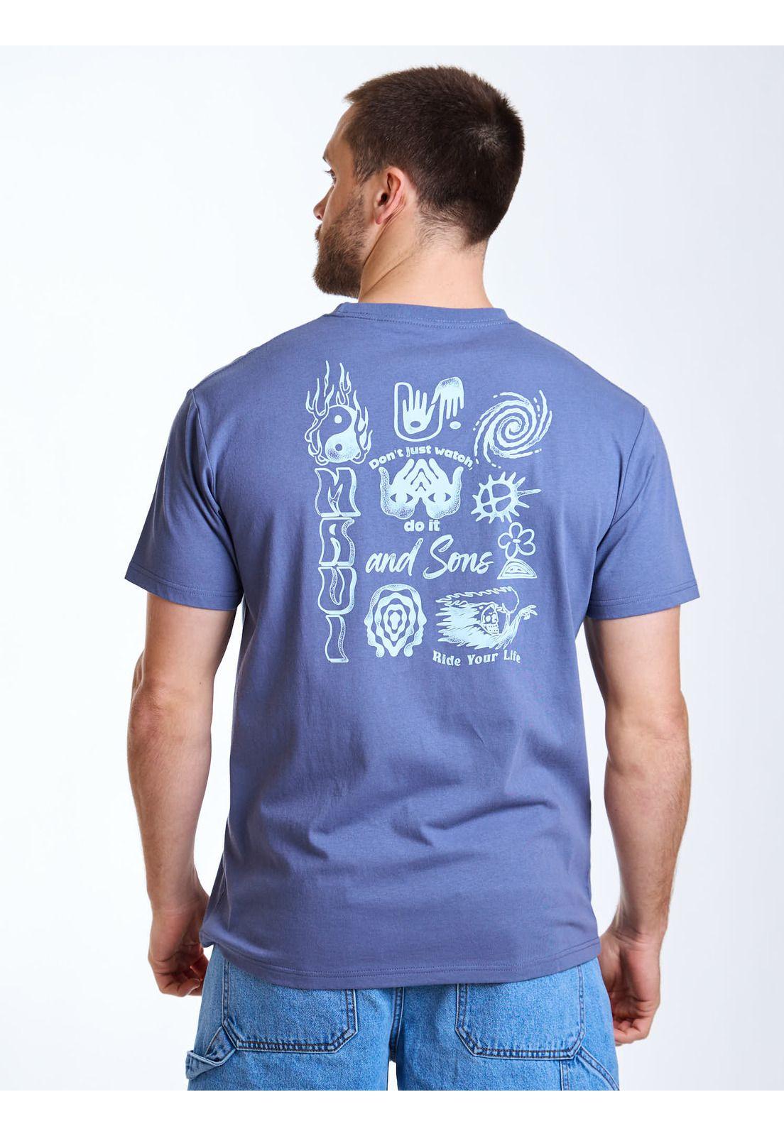 Polera MC Grid Celeste Hombre Maui and Sons-1