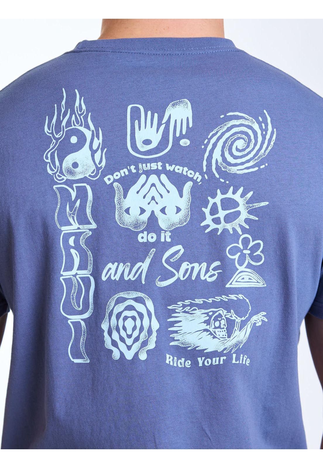 Polera MC Grid Celeste Hombre Maui and Sons-3