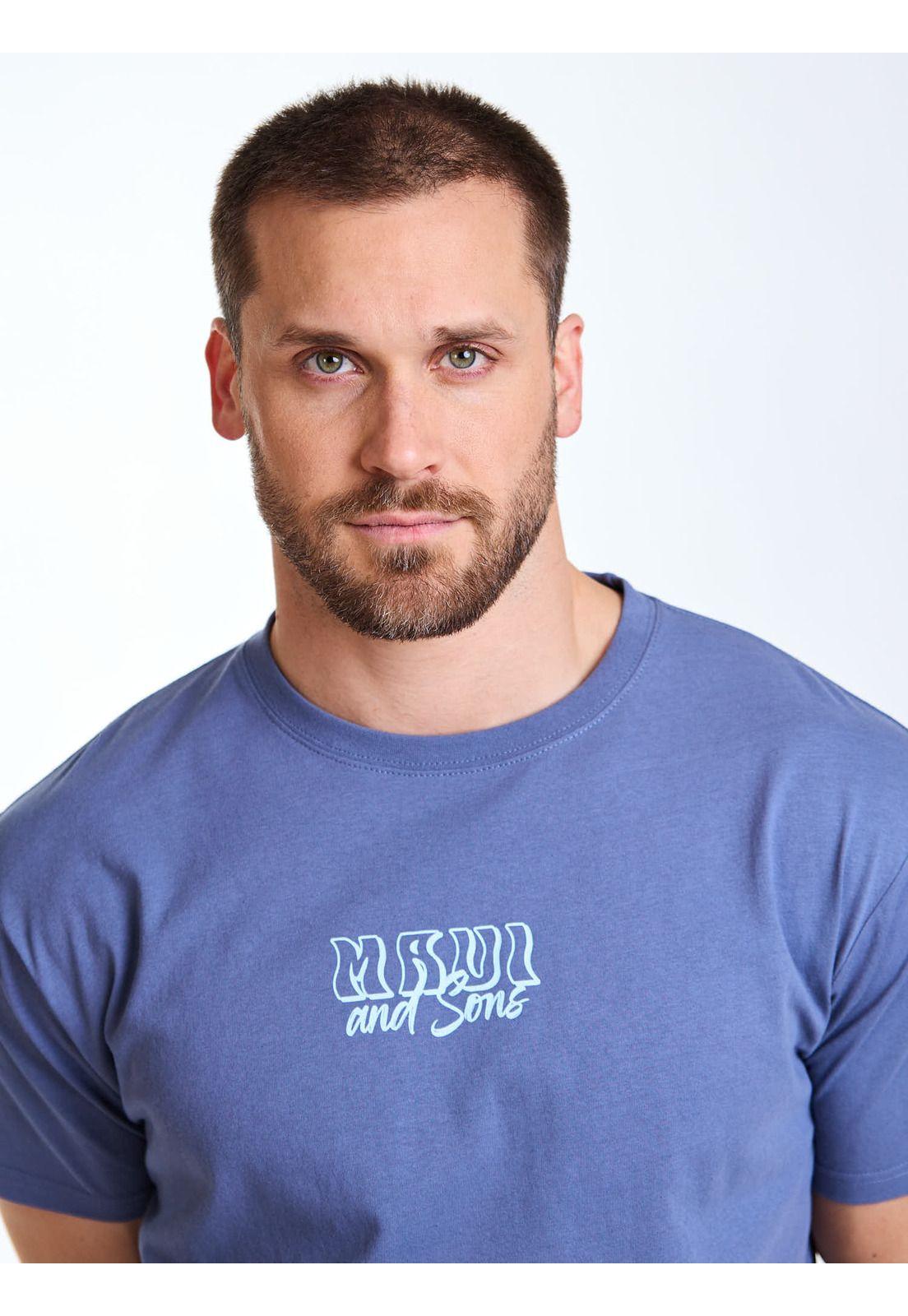 Polera MC Grid Celeste Hombre Maui and Sons-4