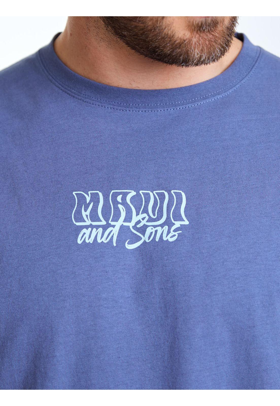 Polera MC Grid Celeste Hombre Maui and Sons-5