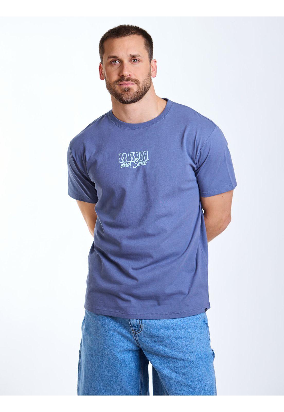 Polera MC Grid Celeste Hombre Maui and Sons-6