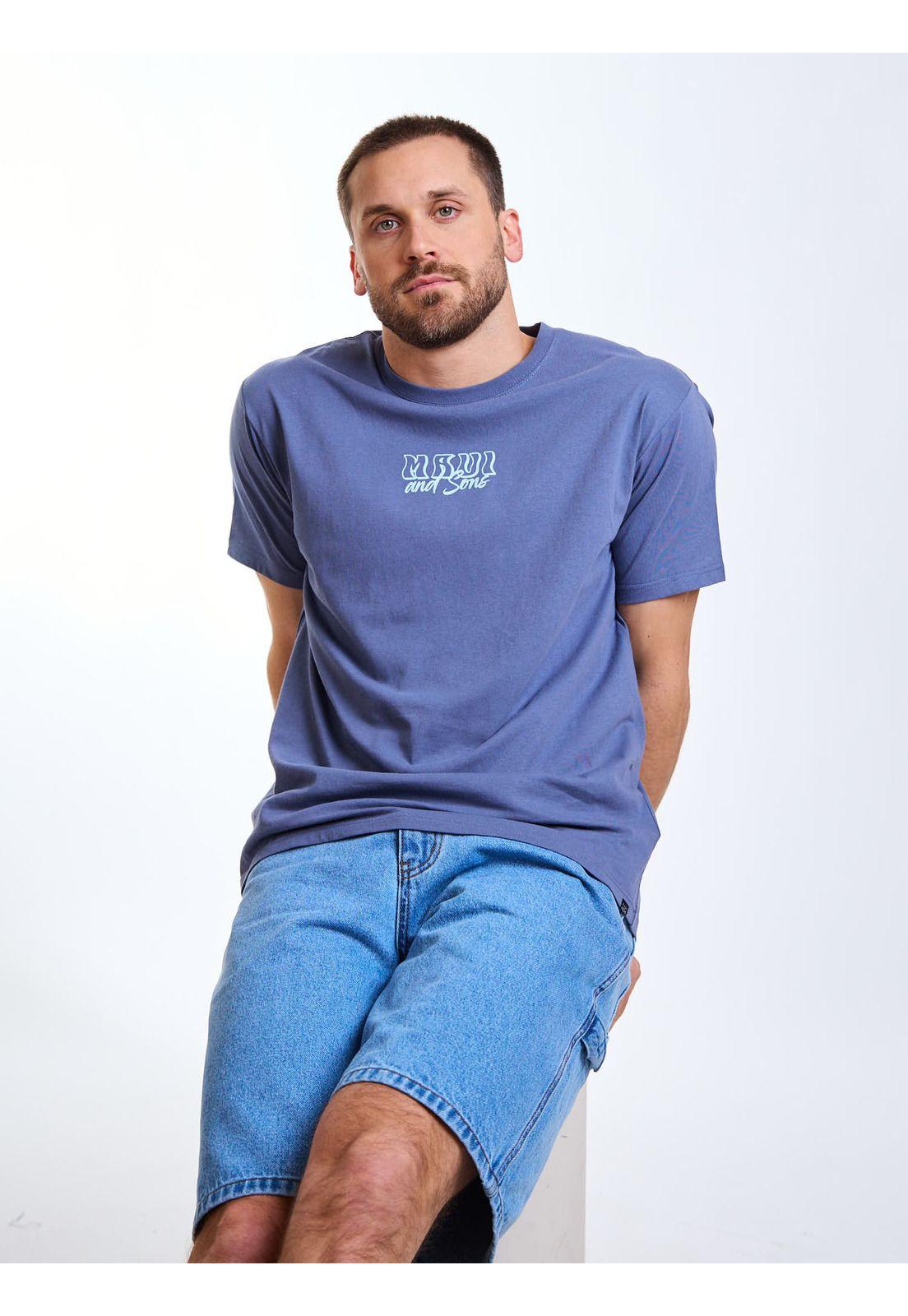 Polera MC Grid Celeste Hombre Maui and Sons-7