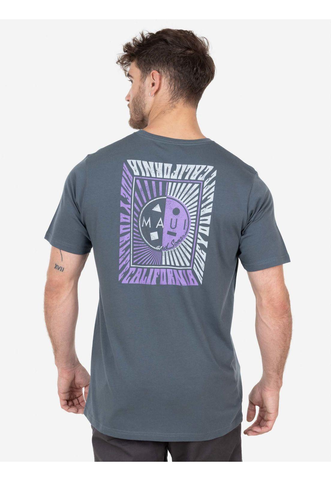 Polera LAX HUNTINGTON BEACH SS TEE Hombre Gris Maui & Sons-1