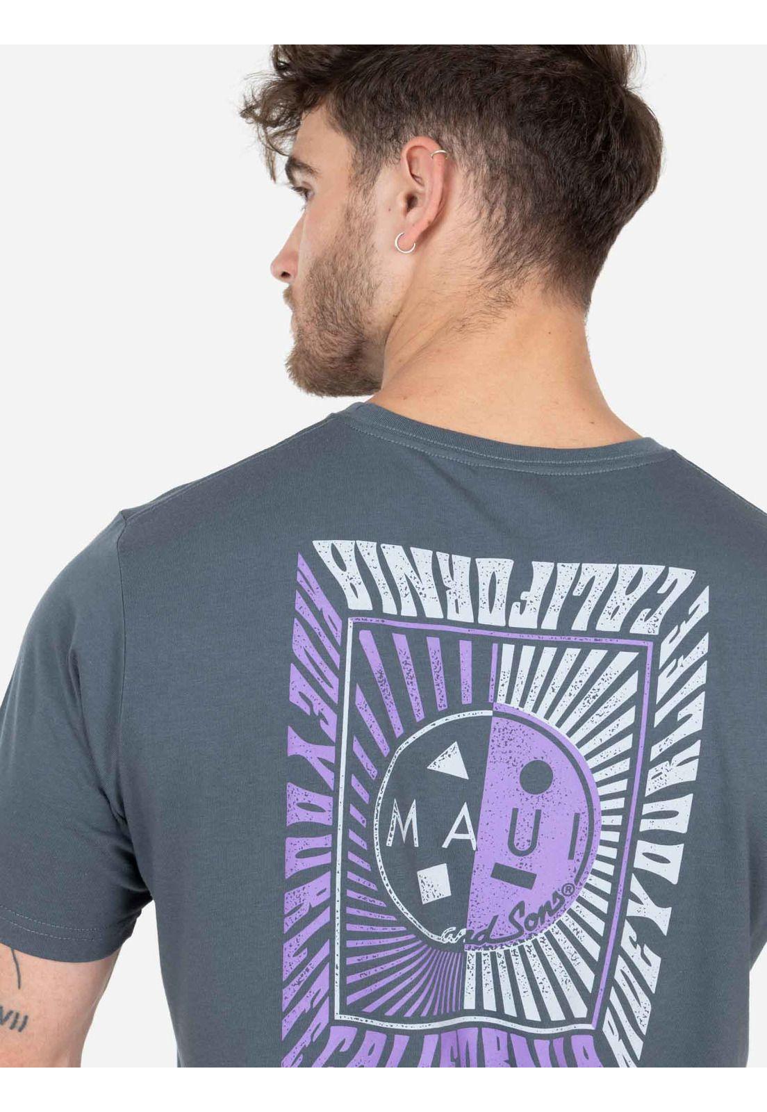 Polera LAX HUNTINGTON BEACH SS TEE Hombre Gris Maui & Sons-3