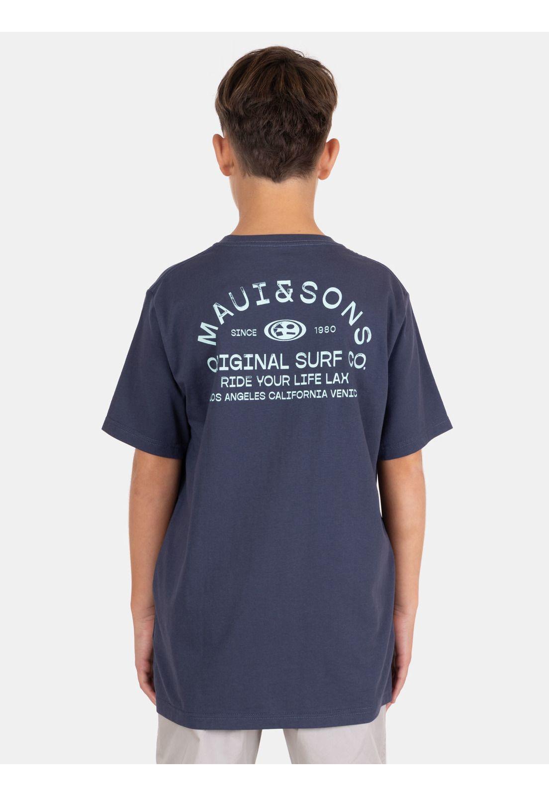 Polera MC Surfesia Azul Infantil Maui And Sons-1