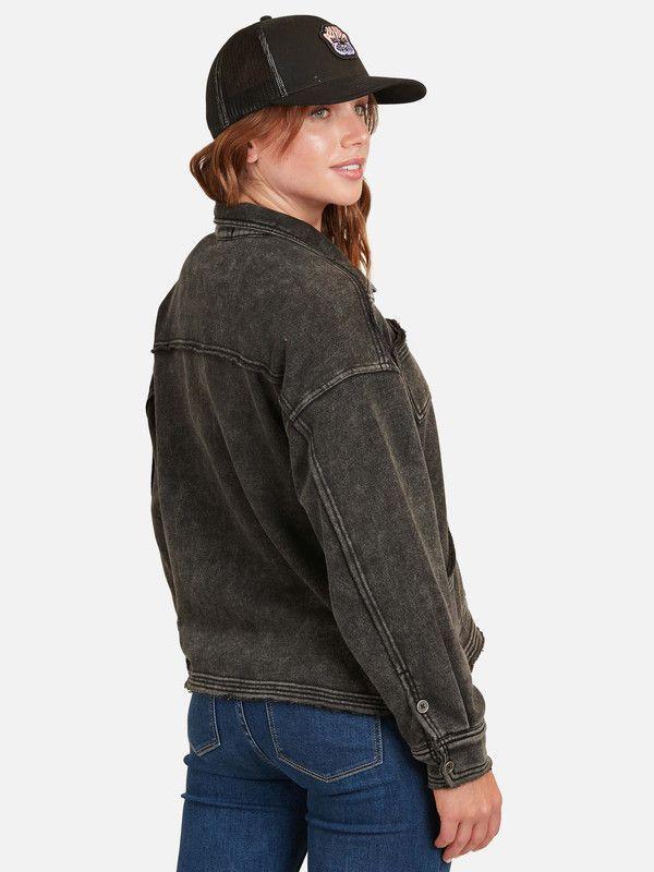 Poleron Chill Buttoned Mujer Negro Maui And Sons-1
