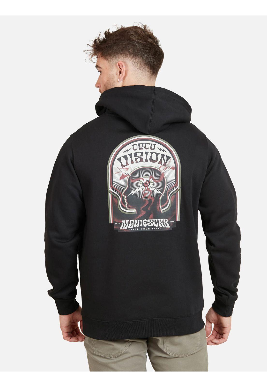 Poleron VISION HOODIES Hombre Negro Maui and Sons-1