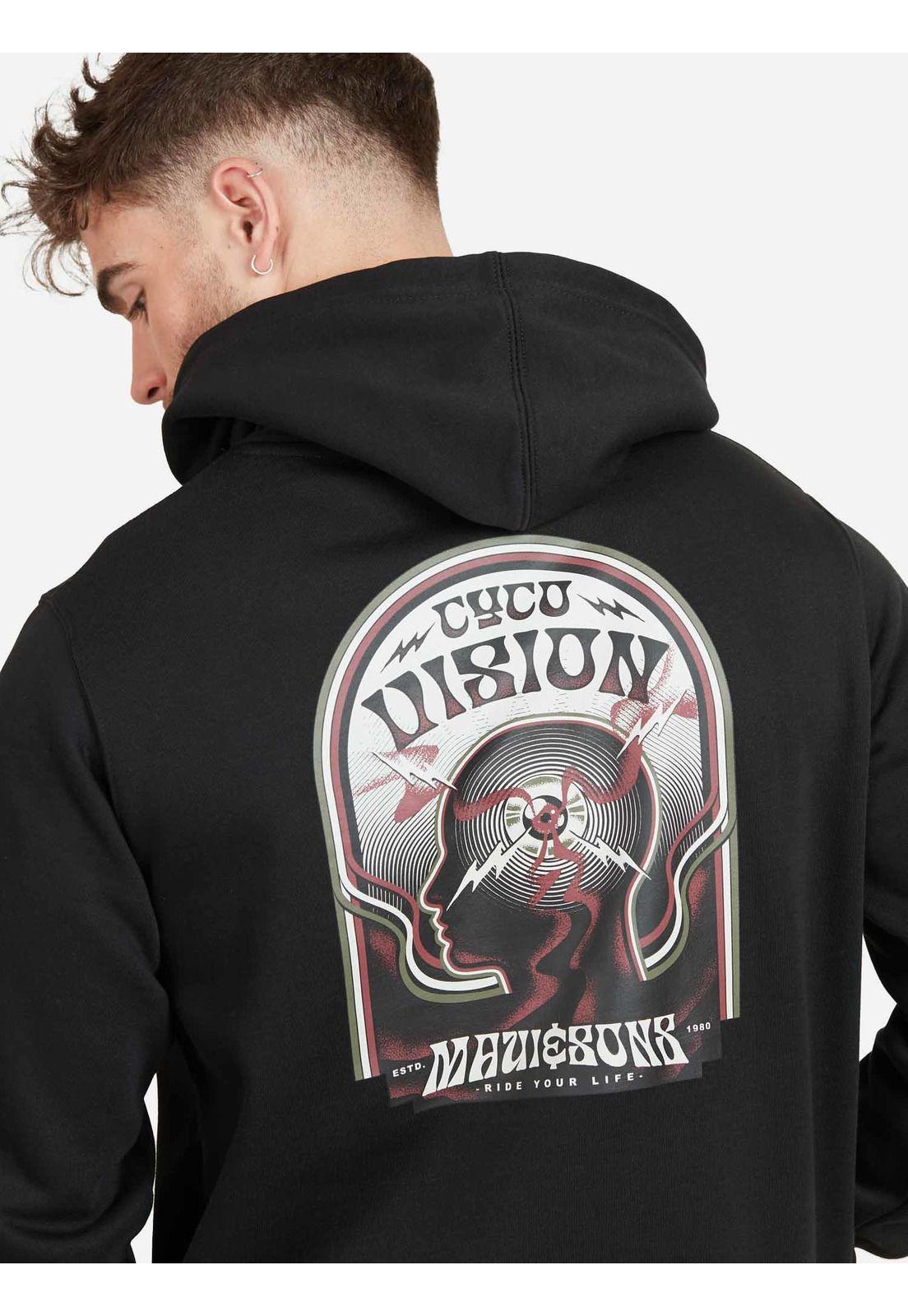 Poleron VISION HOODIES Hombre Negro Maui and Sons-3