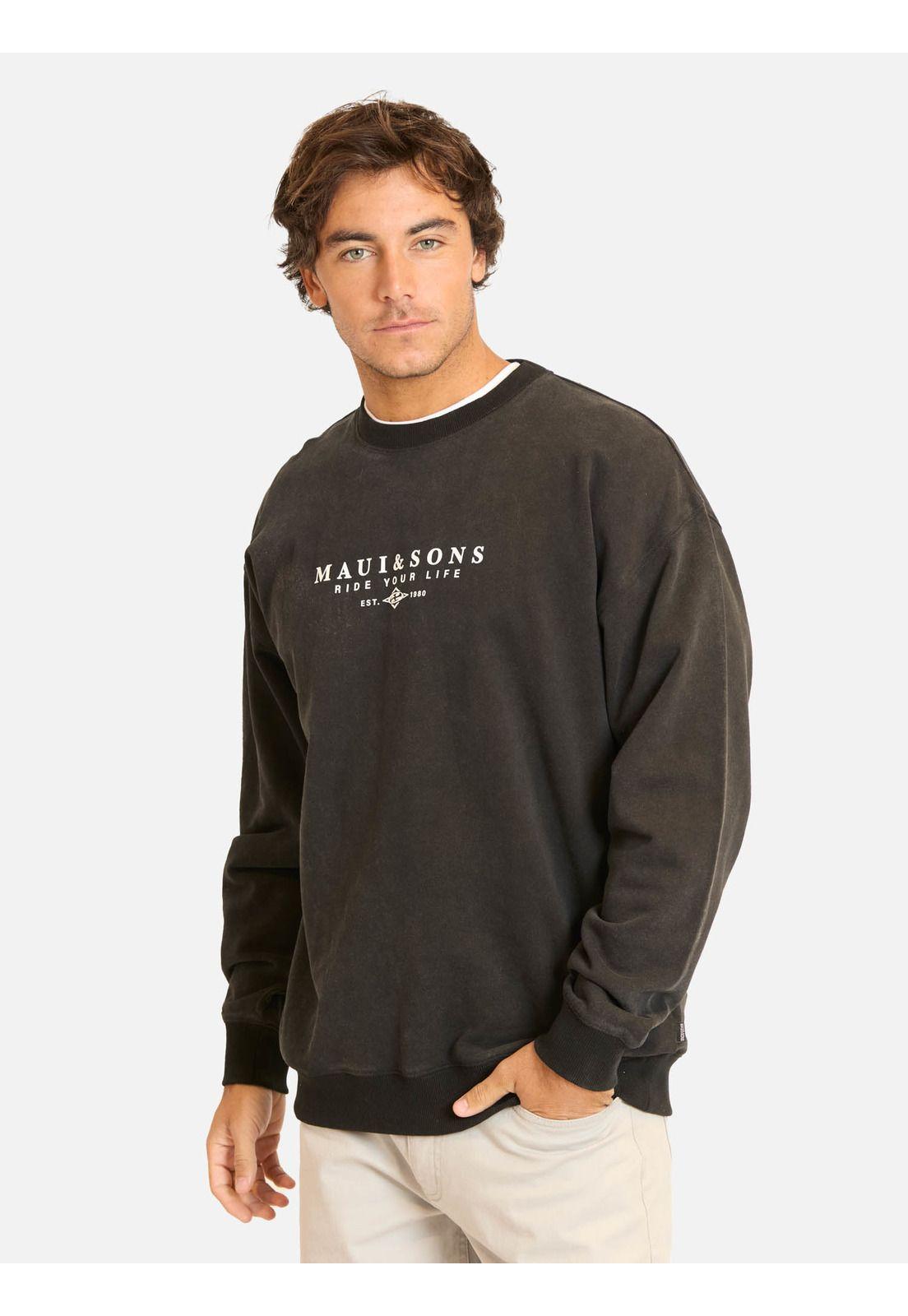 Poleron CR Oceandra Negro Hombre Maui And Sons-0