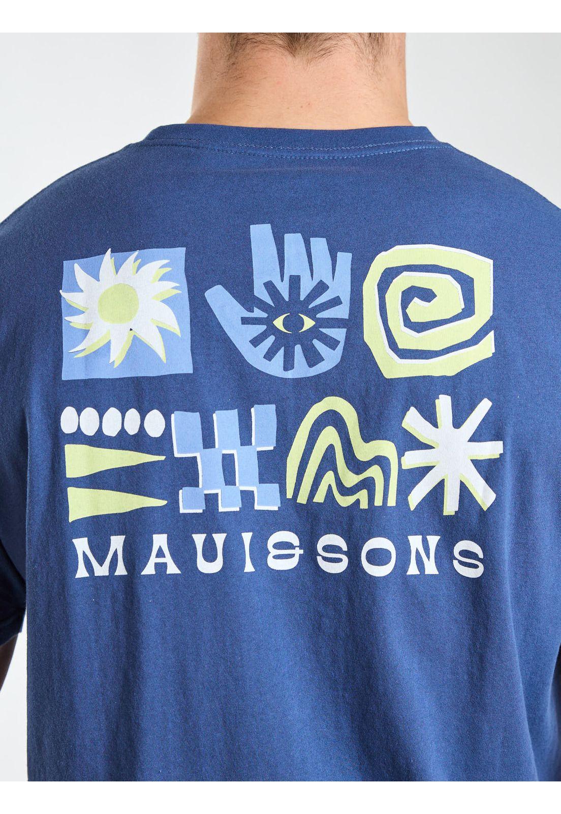 Polera MC Aloha Azul Hombre Maui and Sons-3