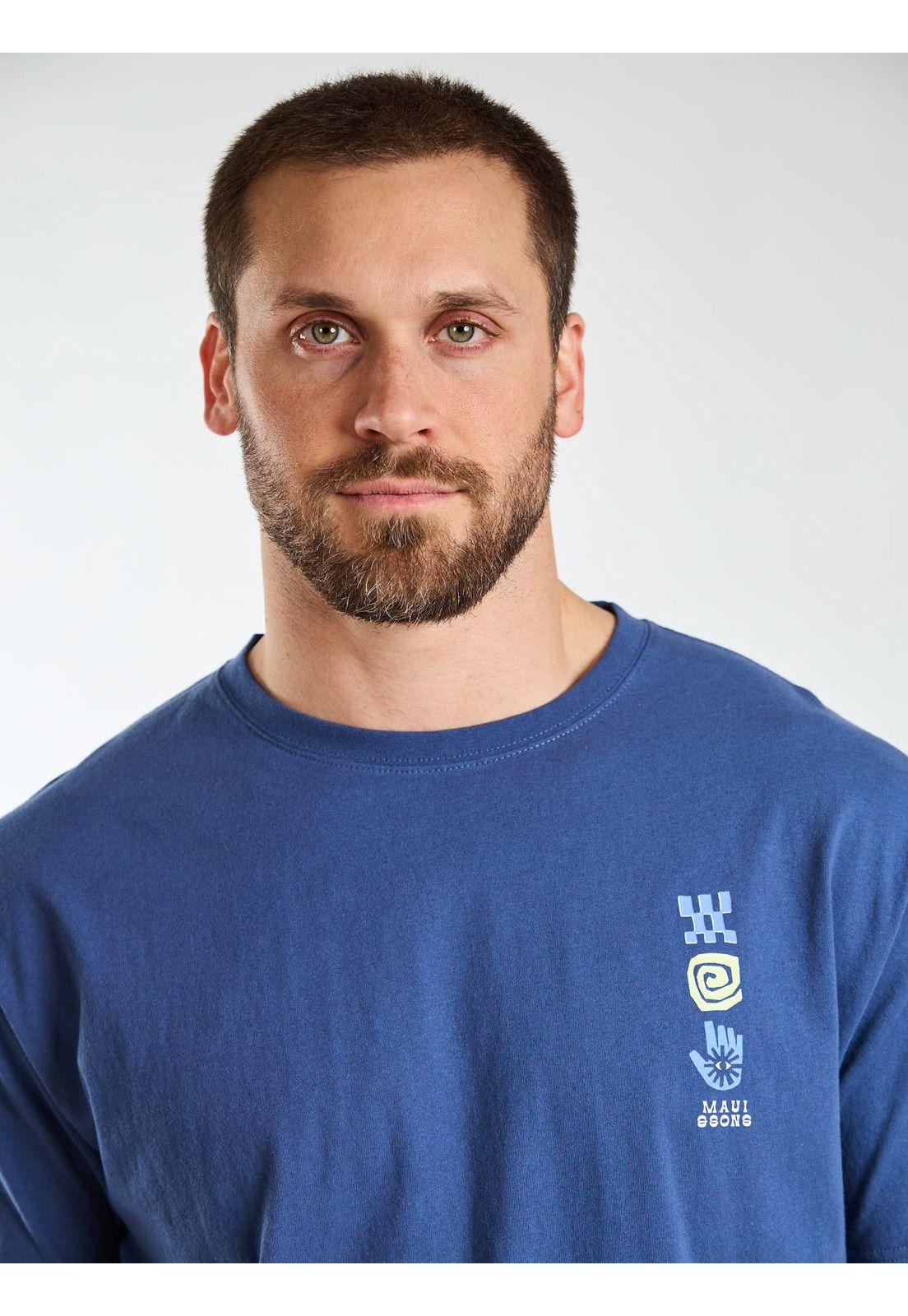Polera MC Aloha Azul Hombre Maui and Sons-4