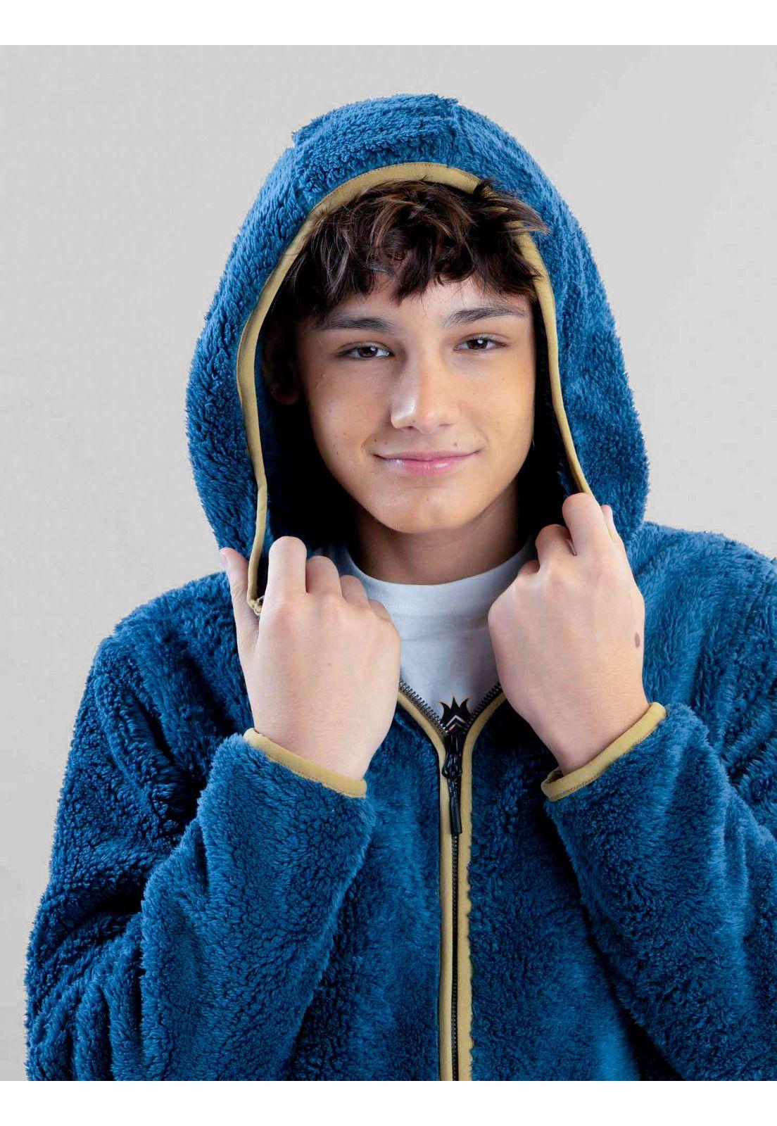 Poleron Chiporro Kairos Celeste Infantil Maui And Sons-3