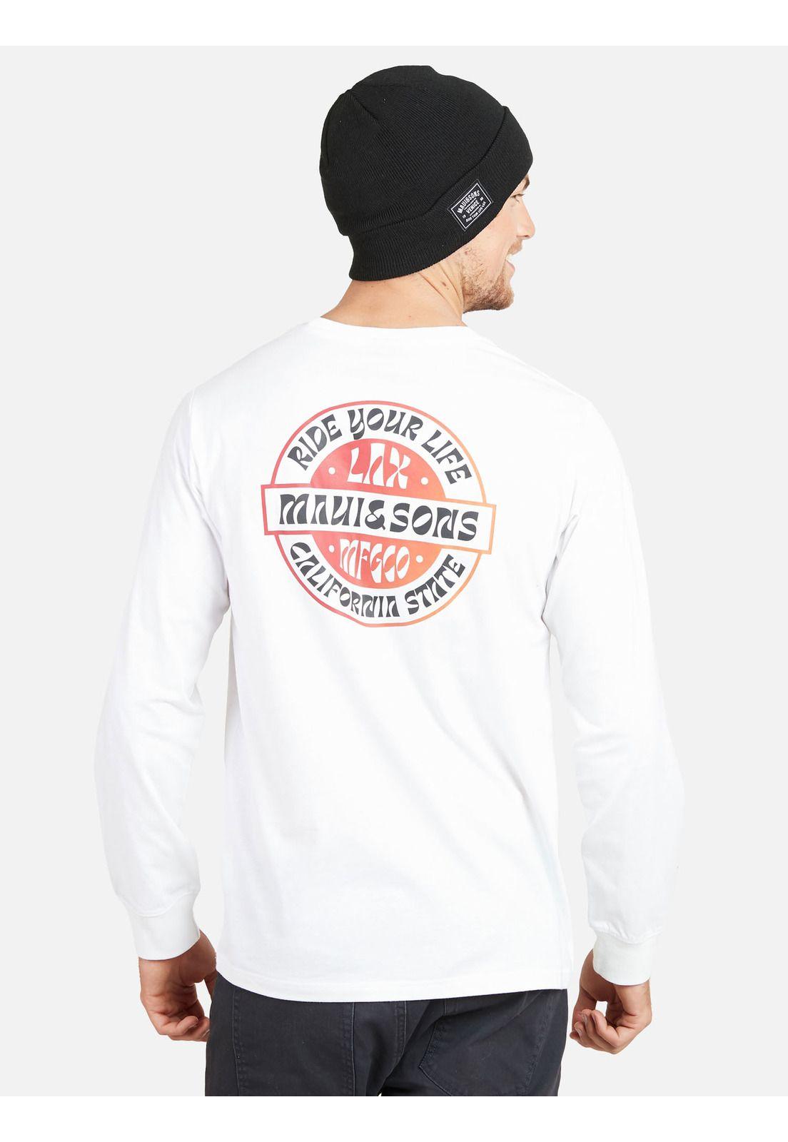 Polera CALIFORNIA STATE Hombre Blanco Maui & Sons-2