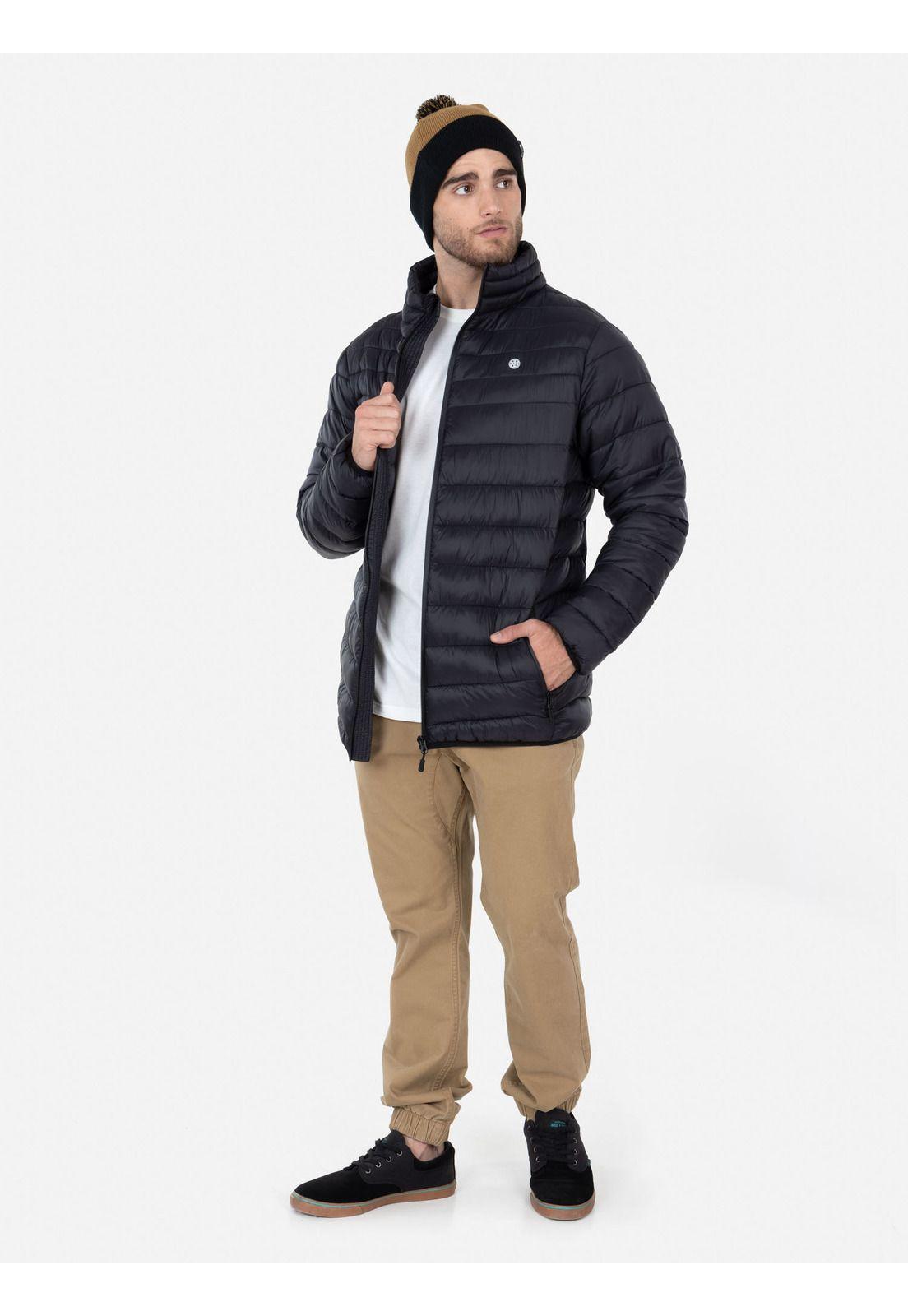 Parka Diagonal Quited Hombre Negro Maui and Sons-2