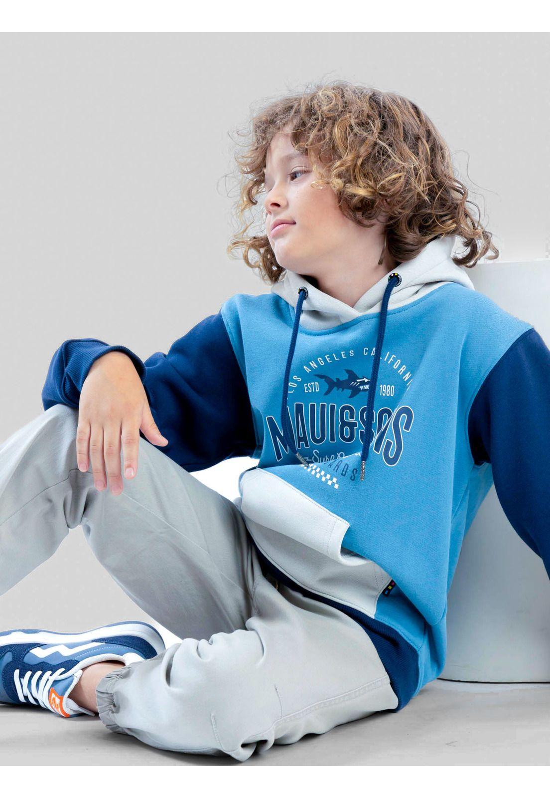 Poleron Canguro Coastfall Celeste Infantil Maui And Sons-5