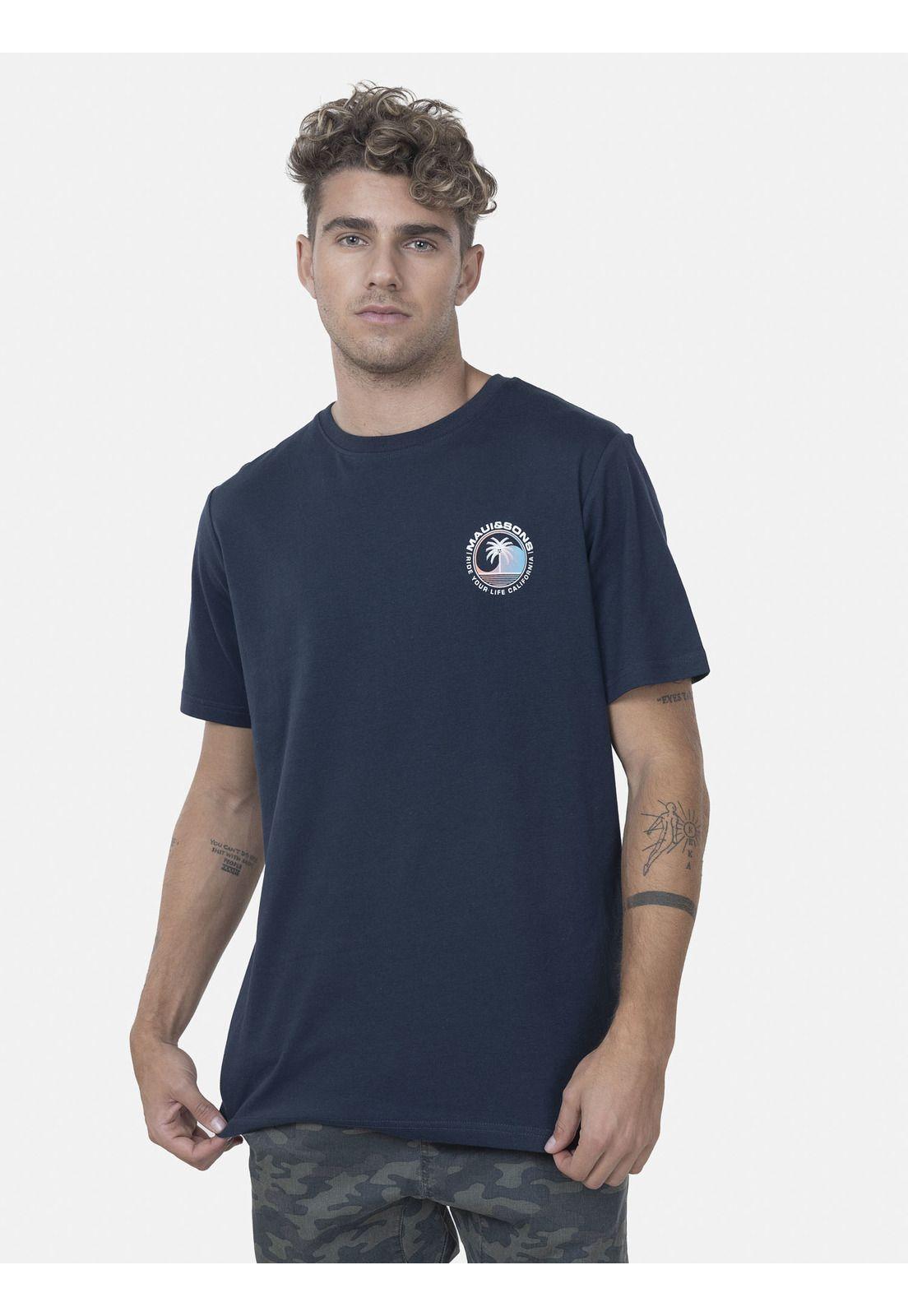 Polera Hombre YING YANG PALM SS TEE Azul Marino Maui and Sons-0